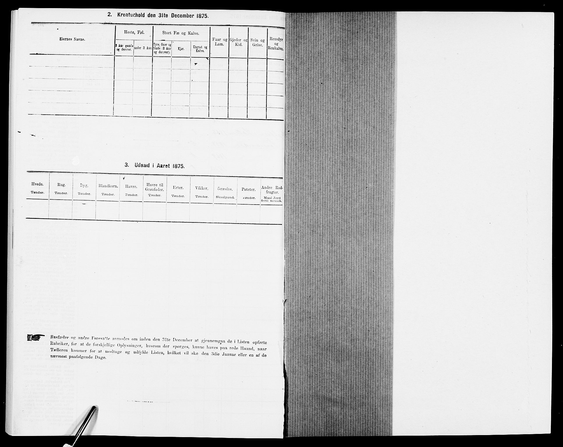 SAK, Folketelling 1875 for 0918P Austre Moland prestegjeld, 1875, s. 2258