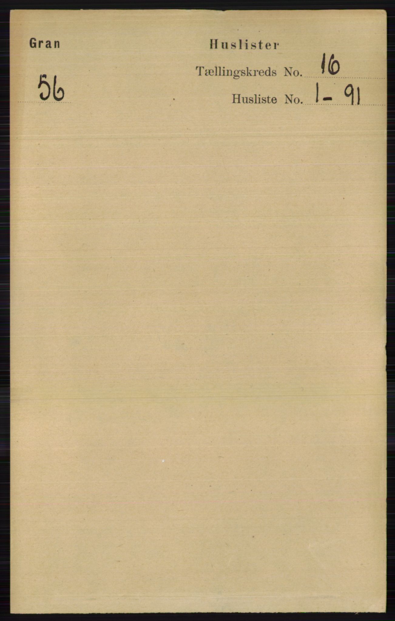 RA, Folketelling 1891 for 0534 Gran herred, 1891, s. 8010