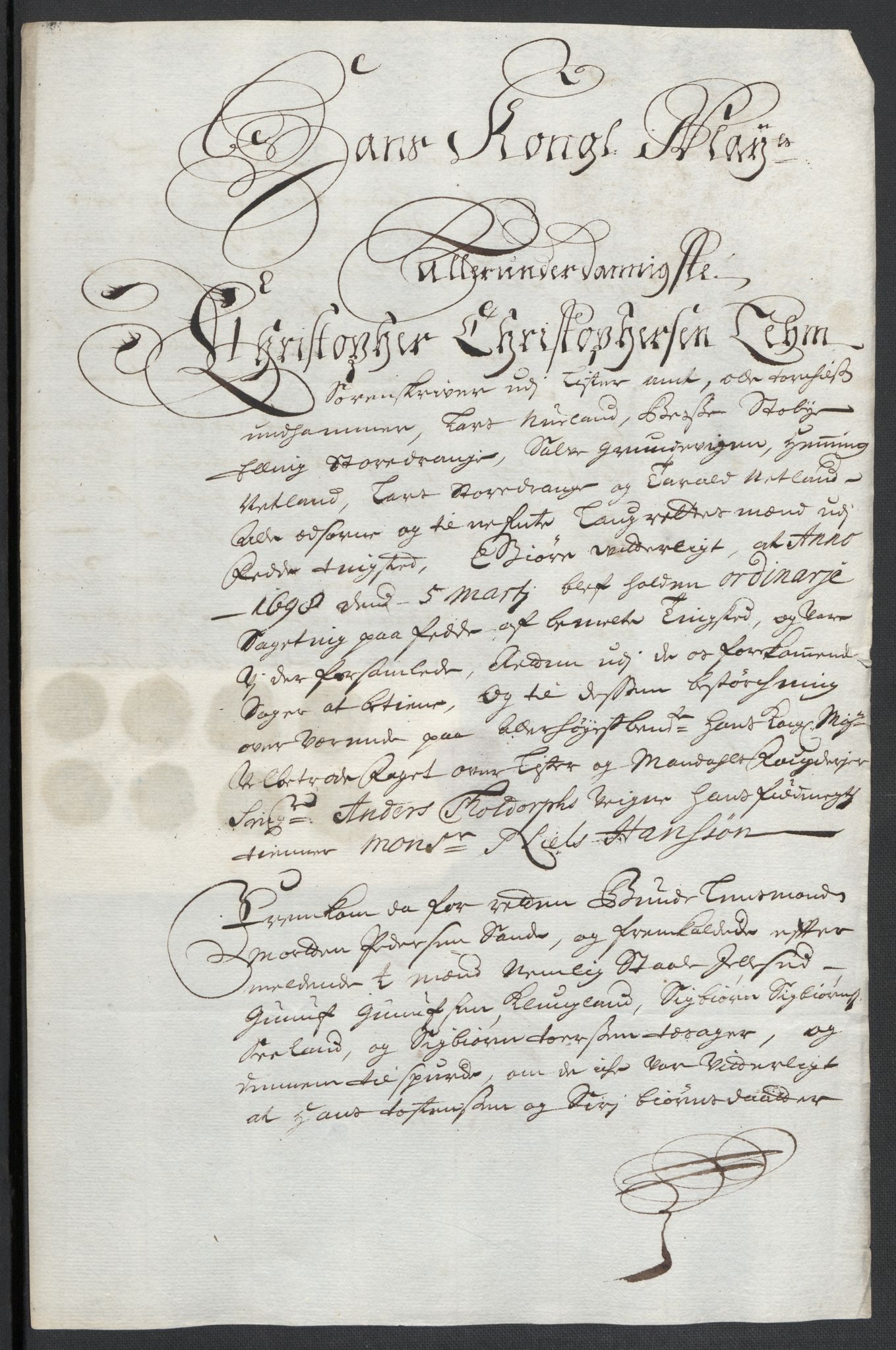 Rentekammeret inntil 1814, Reviderte regnskaper, Fogderegnskap, RA/EA-4092/R43/L2546: Fogderegnskap Lista og Mandal, 1696-1697, s. 203