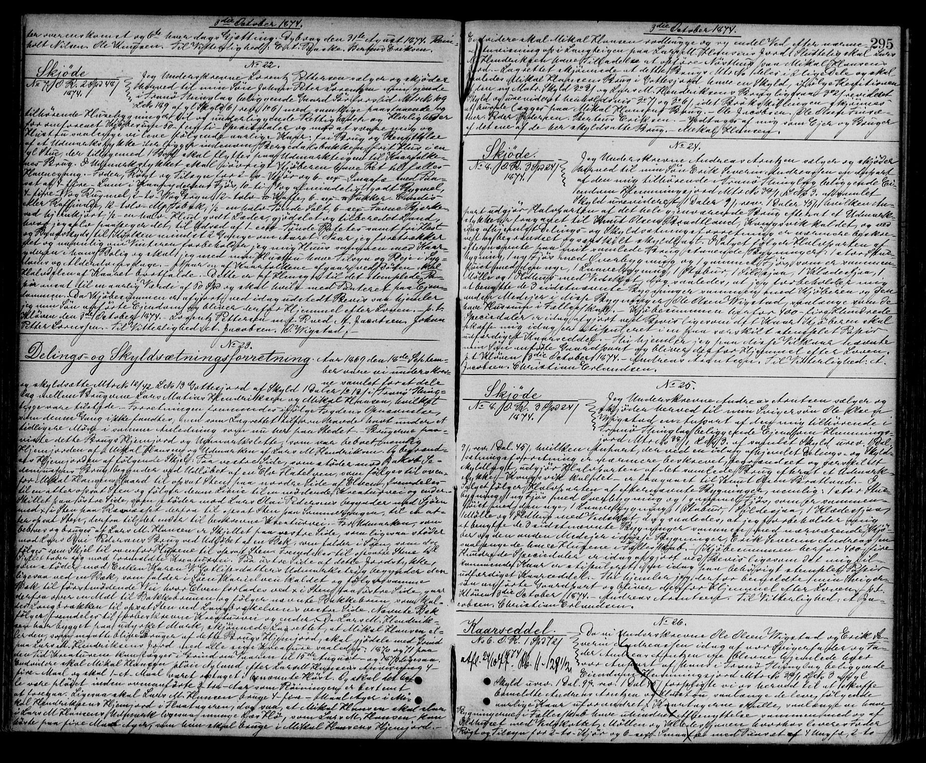 Senja sorenskriveri 1855-, AV/SATØ-S-0048/1/H/Hd/L0010: Pantebok nr. 10, 1872-1877, s. 295