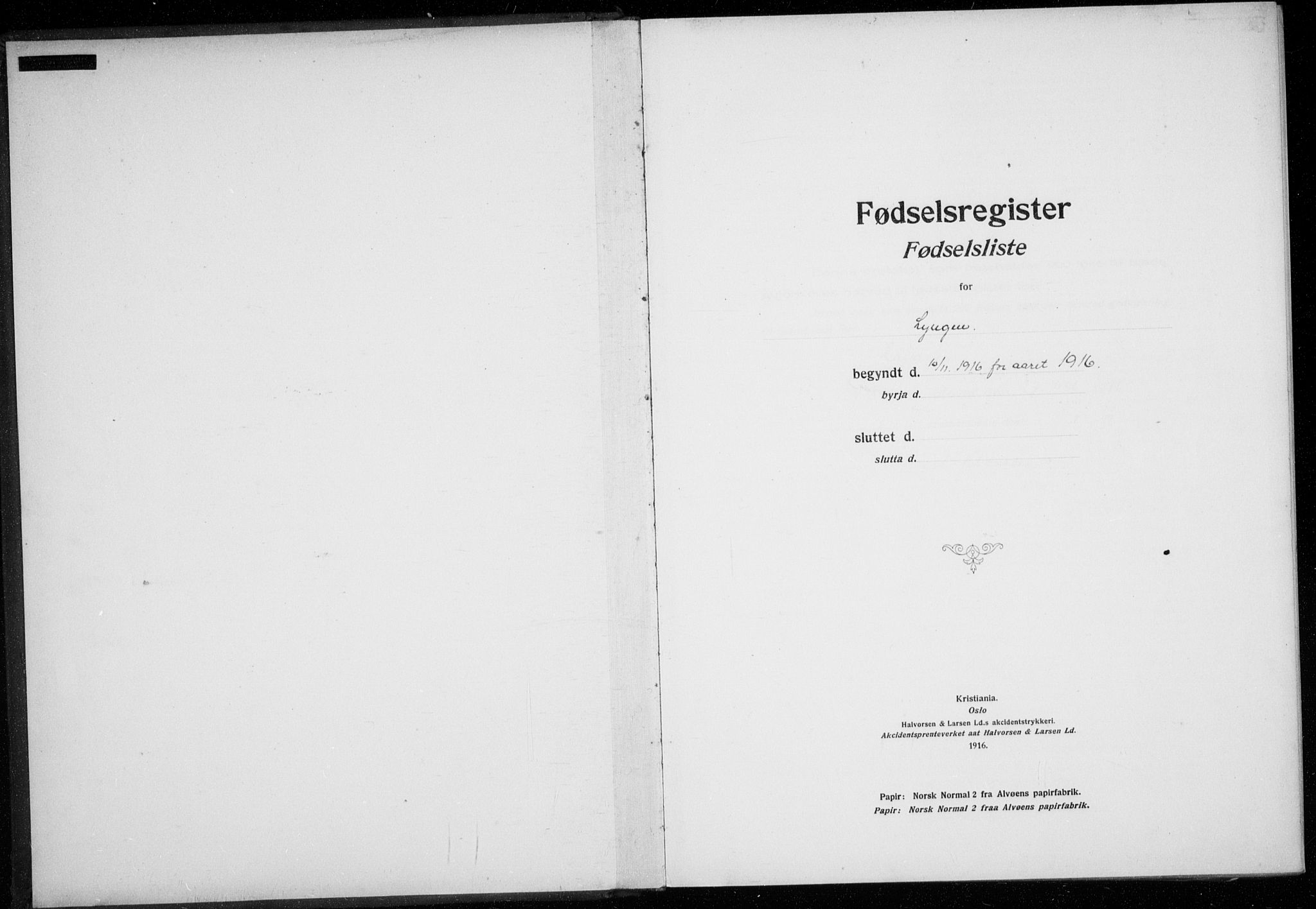 Lyngen sokneprestembete, SATØ/S-1289/I/Ia/L0075: Fødselsregister nr. 75, 1916-1924