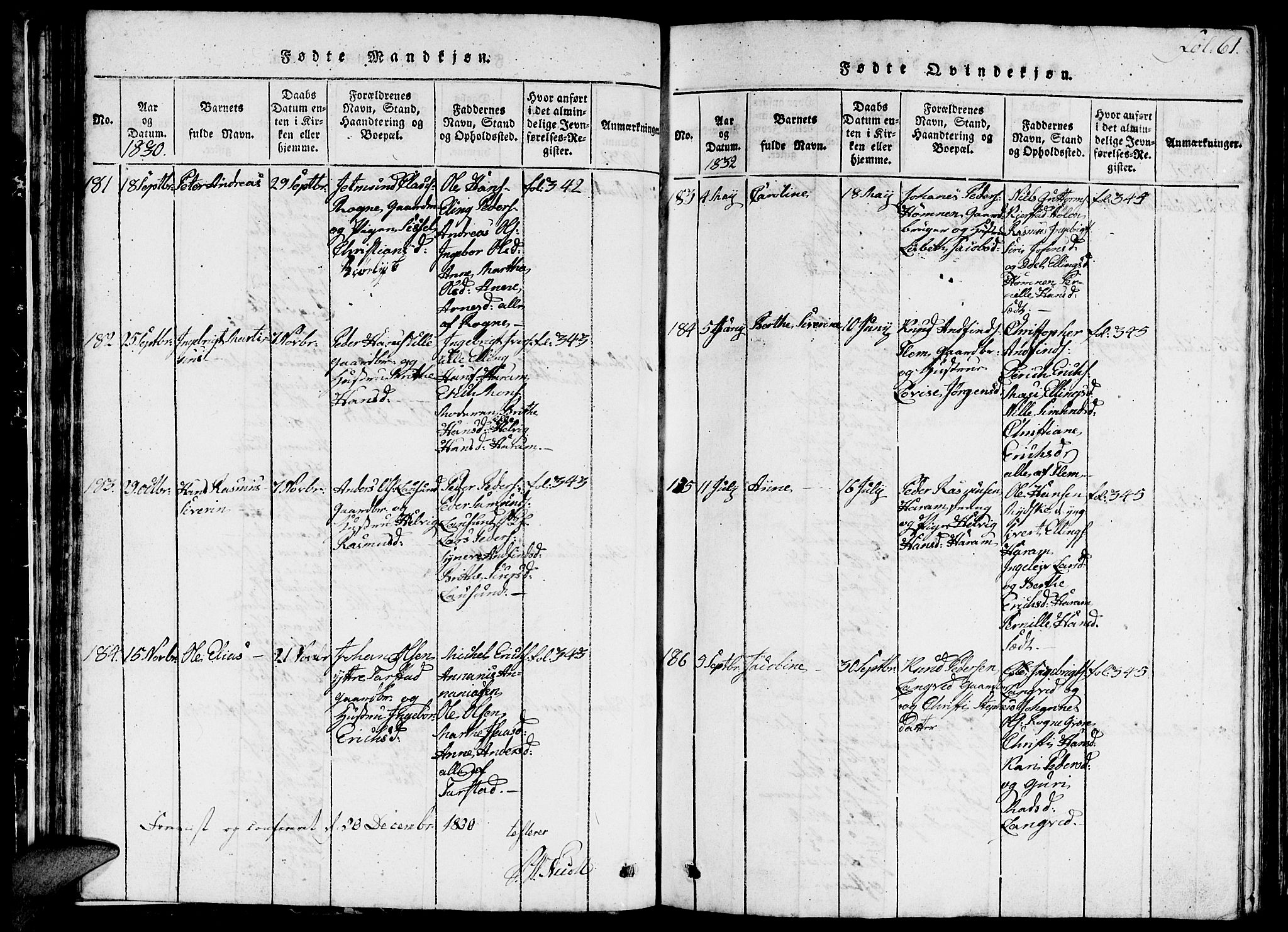 Ministerialprotokoller, klokkerbøker og fødselsregistre - Møre og Romsdal, AV/SAT-A-1454/536/L0506: Klokkerbok nr. 536C01, 1818-1859, s. 61