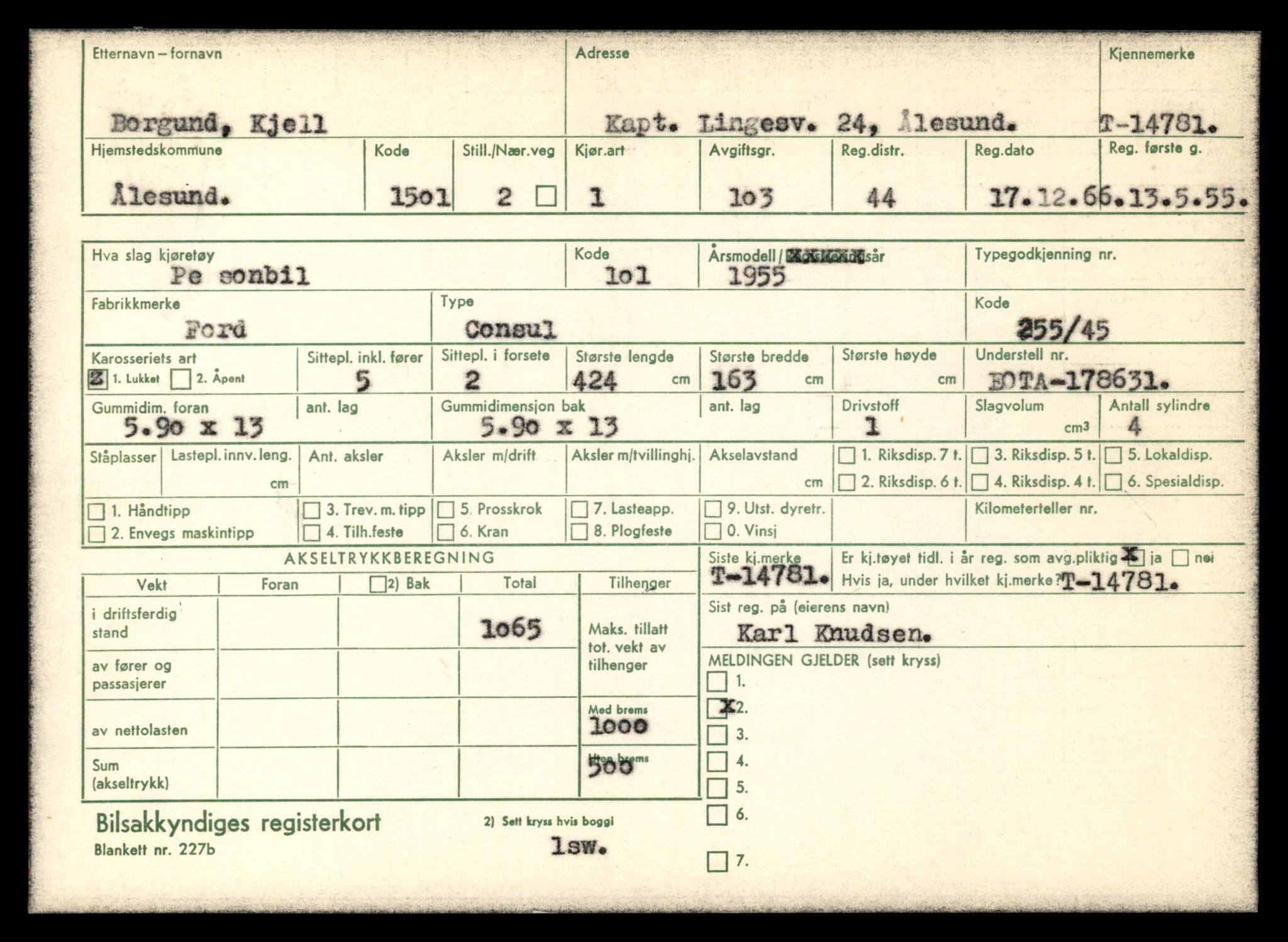 Møre og Romsdal vegkontor - Ålesund trafikkstasjon, AV/SAT-A-4099/F/Fe/L0048: Registreringskort for kjøretøy T 14721 - T 14863, 1927-1998, s. 1263