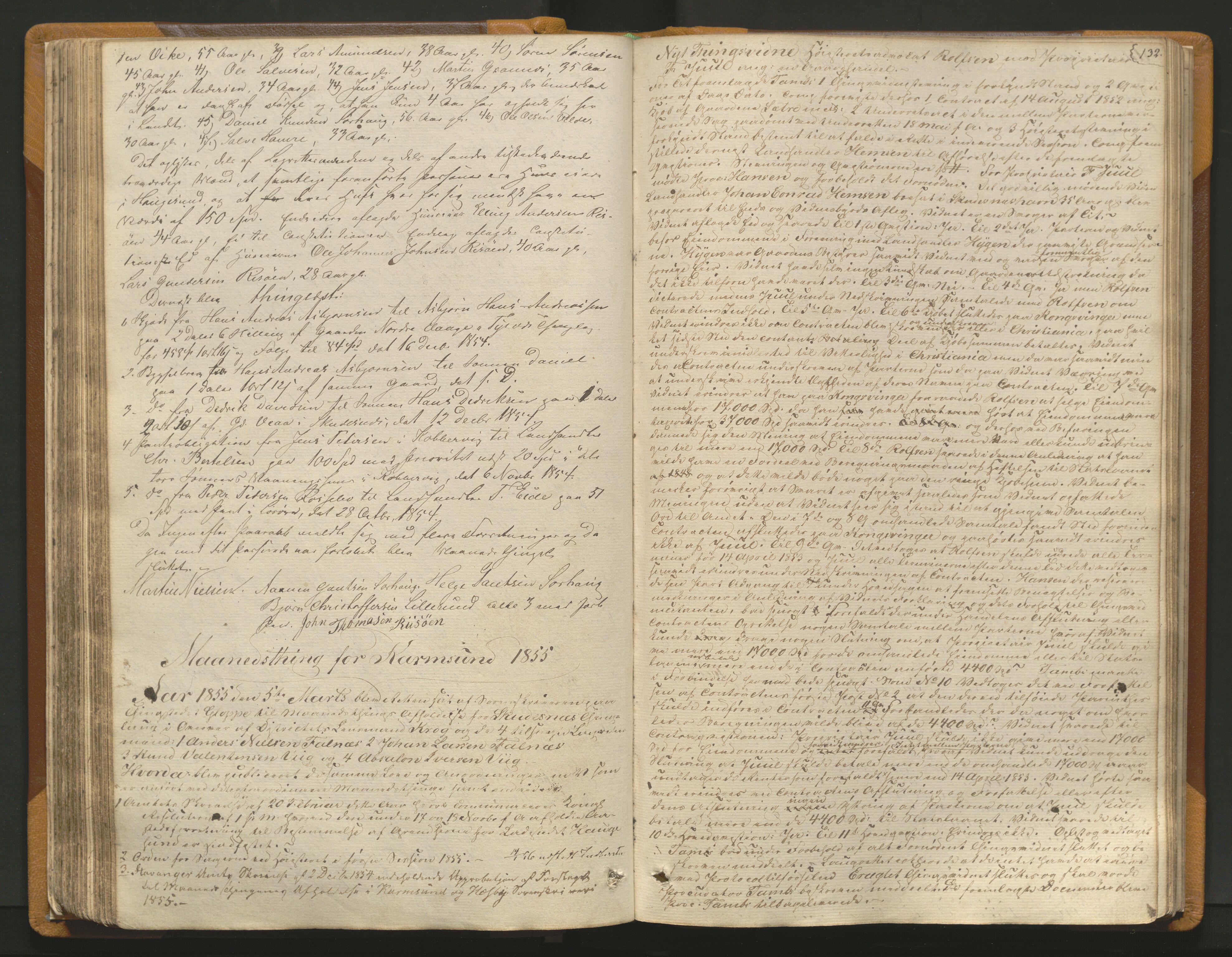 Karmsund sorenskriveri, AV/SAST-A-100311/01/I/IA/IAB/L0005: TINGBOK, 1852-1861, s. 131b-132a