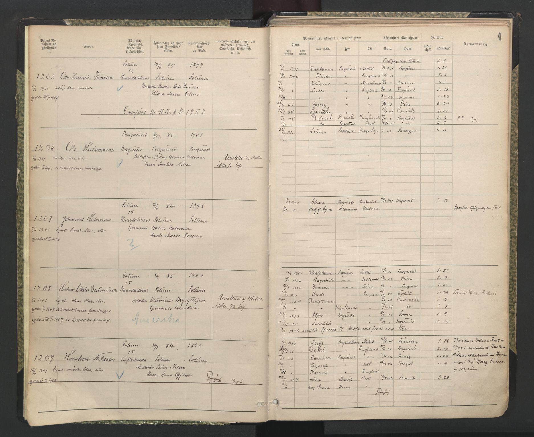 Porsgrunn innrulleringskontor, SAKO/A-829/F/Fb/L0008: Annotasjonsrulle, 1901-1949, s. 4