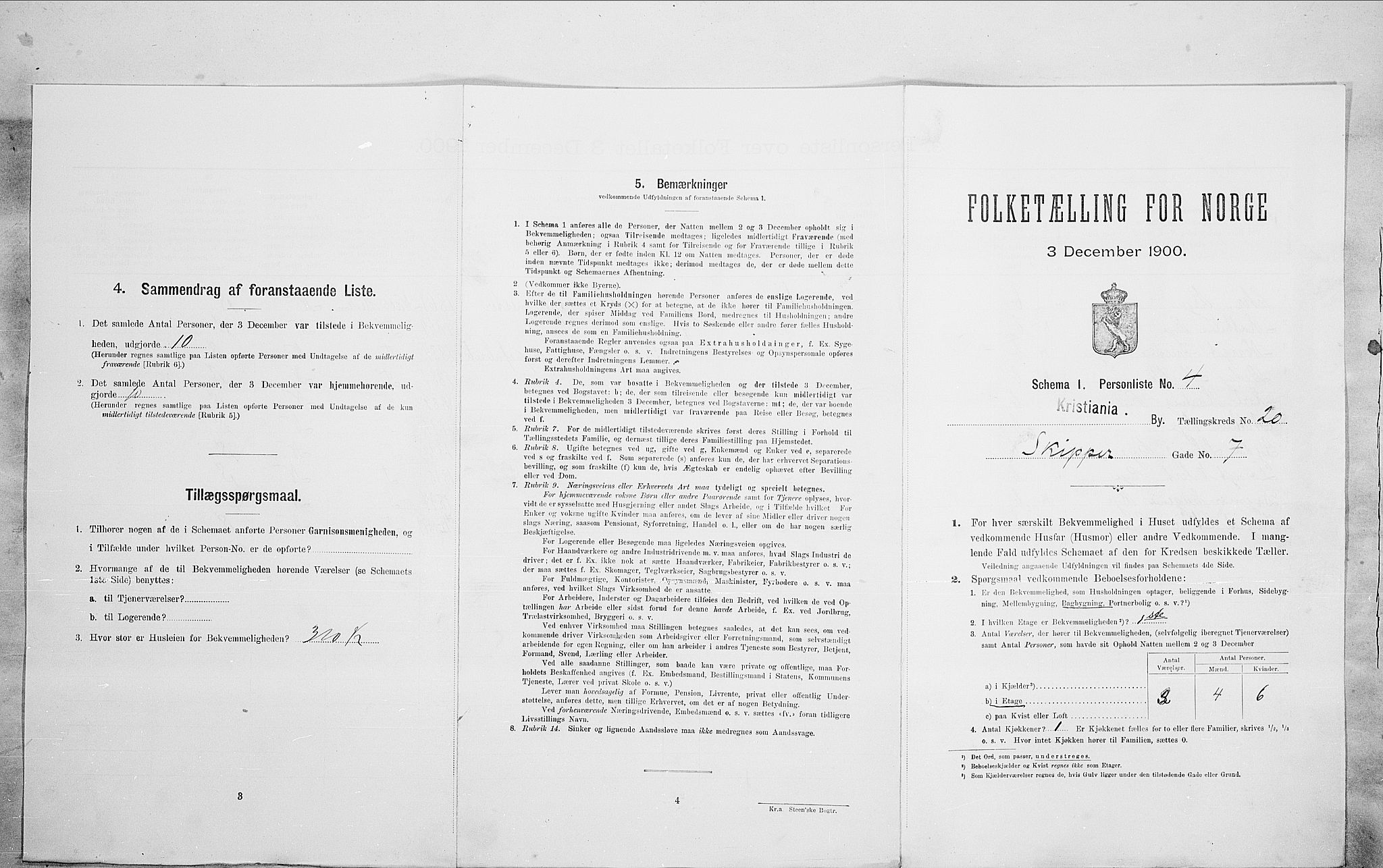 SAO, Folketelling 1900 for 0301 Kristiania kjøpstad, 1900, s. 84896