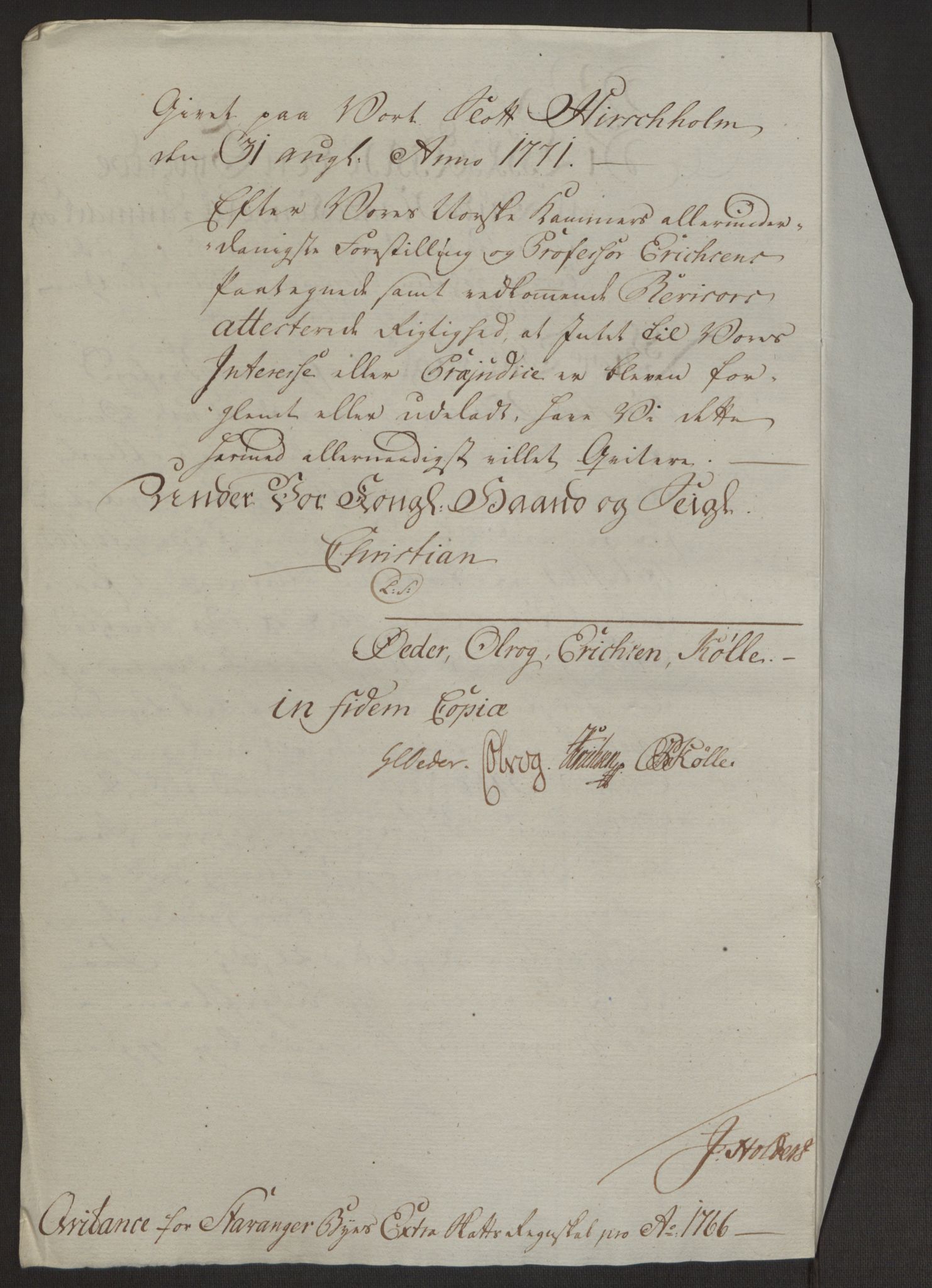 Rentekammeret inntil 1814, Reviderte regnskaper, Byregnskaper, AV/RA-EA-4066/R/Ro/L0305/0001: [O6] Kontribusjonsregnskap / Ekstraskatt, 1762-1768, s. 150