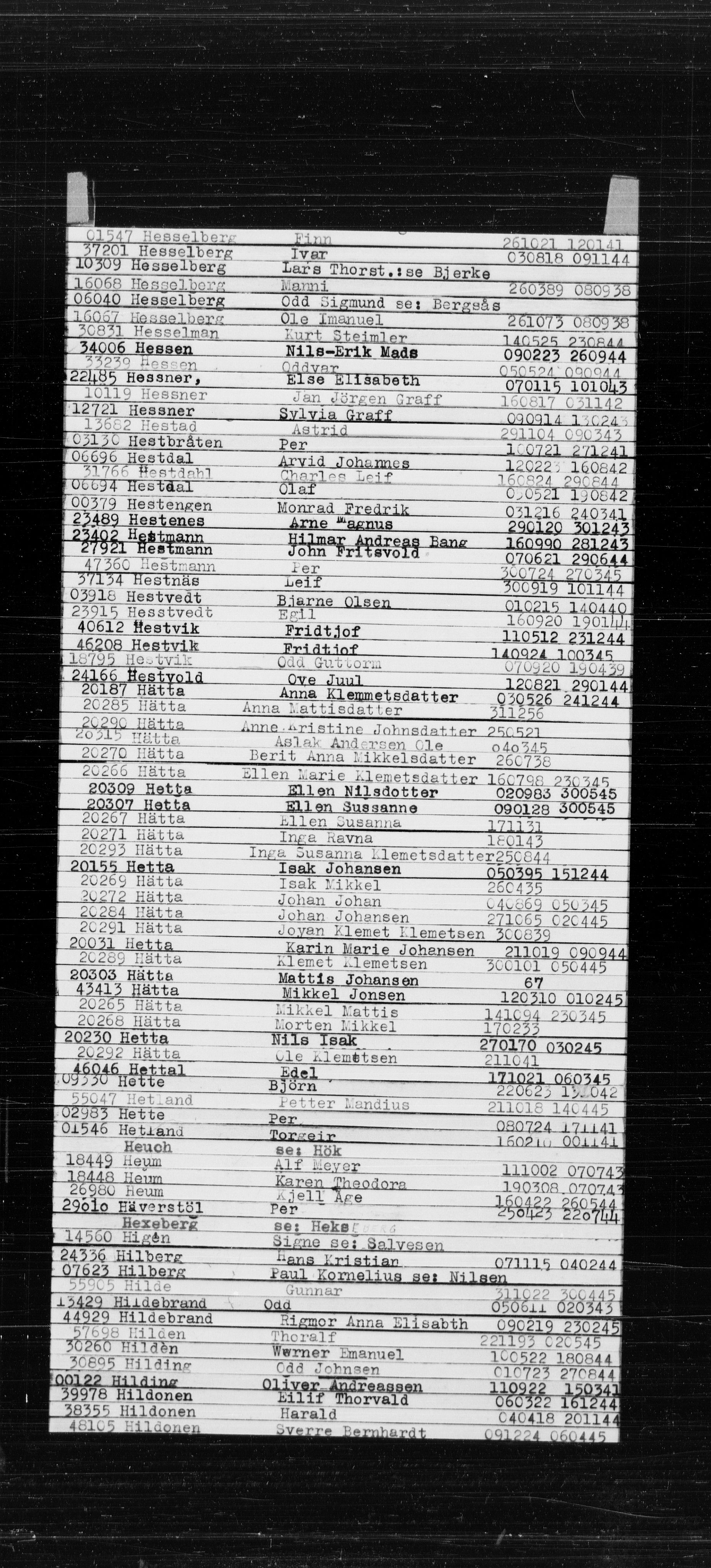 Utenriksstasjonene, Legasjonen i Stockholm, Flyktningkontoret, AV/RA-S-6753/V/Va/L0022: Alfabetisk register til Kjesäterkartoteket, 1940-1945, s. 323