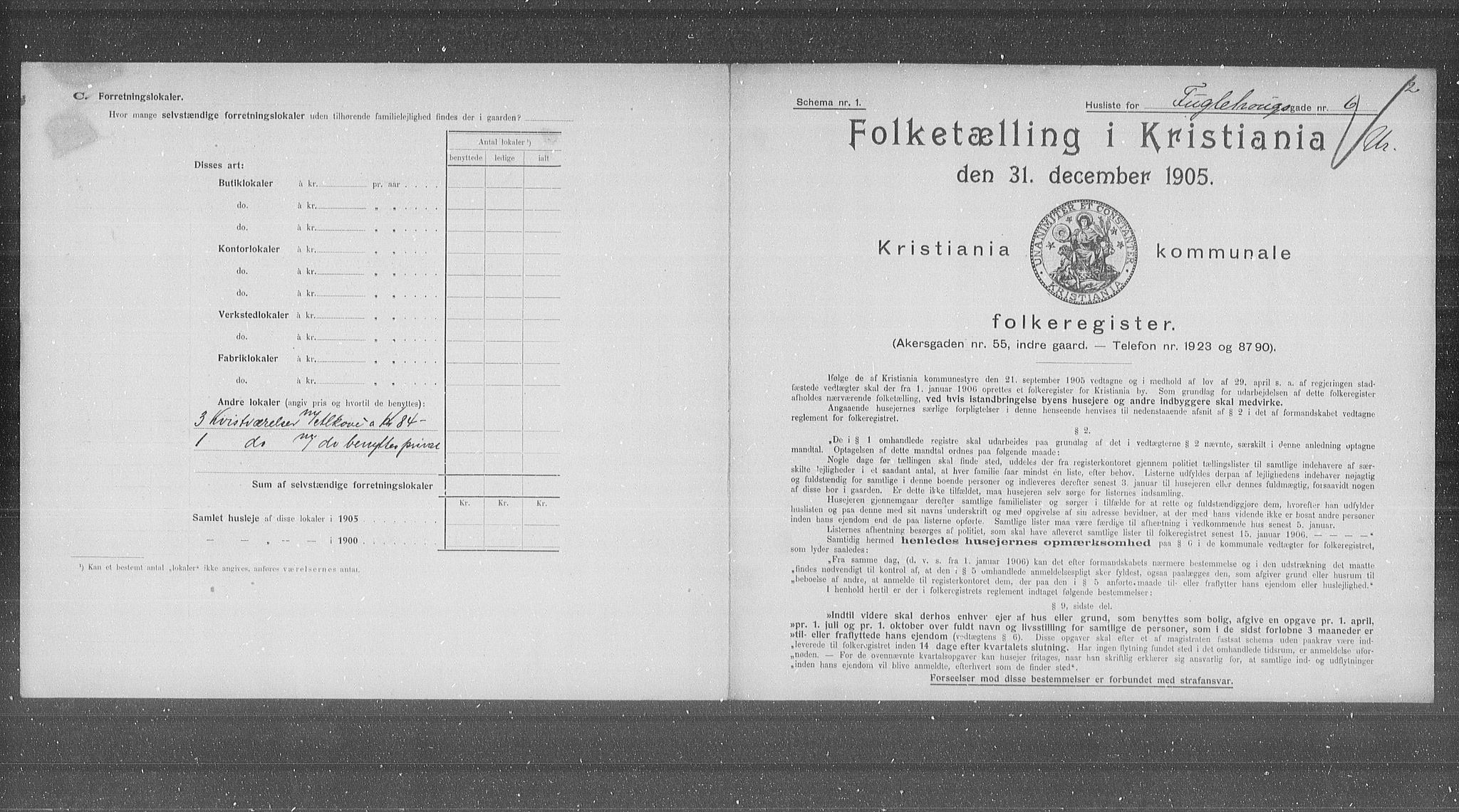 OBA, Kommunal folketelling 31.12.1905 for Kristiania kjøpstad, 1905, s. 14685