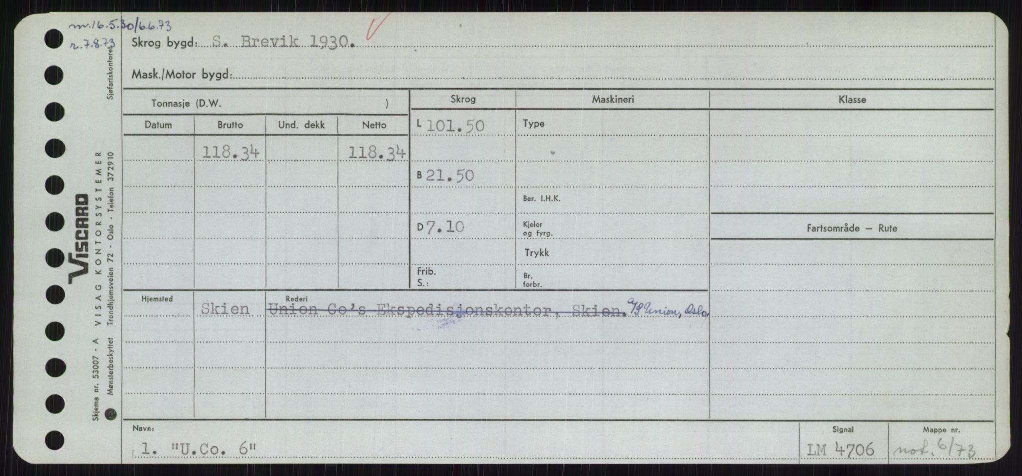 Sjøfartsdirektoratet med forløpere, Skipsmålingen, RA/S-1627/H/Hc/L0001: Lektere, A-Y, s. 567