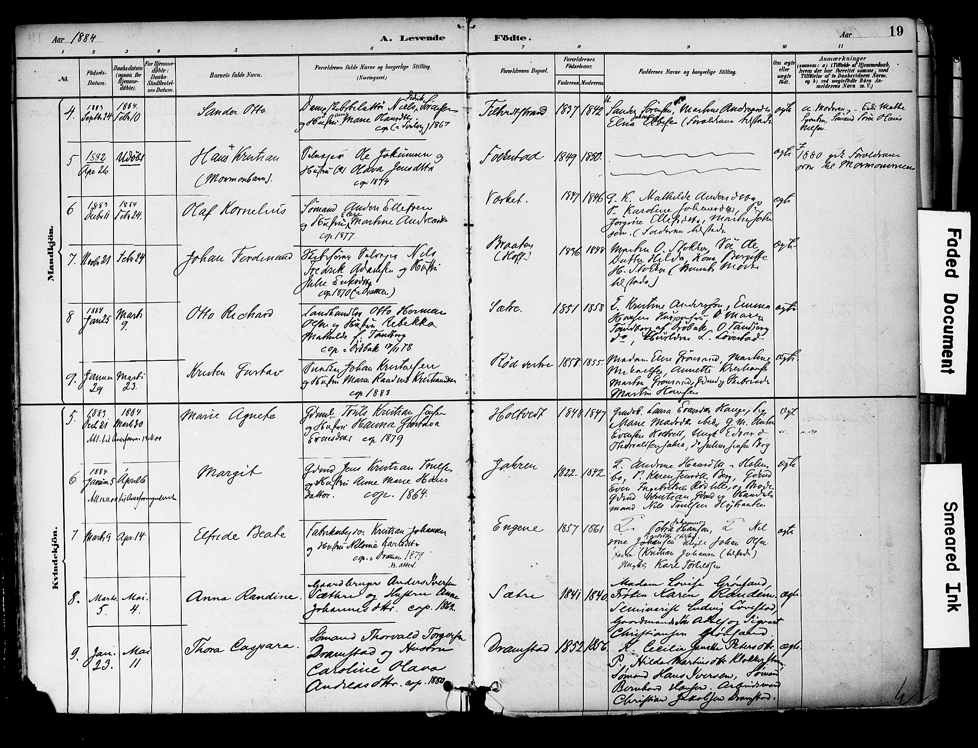 Hurum kirkebøker, AV/SAKO-A-229/F/Fa/L0014: Ministerialbok nr. 14, 1882-1895, s. 19