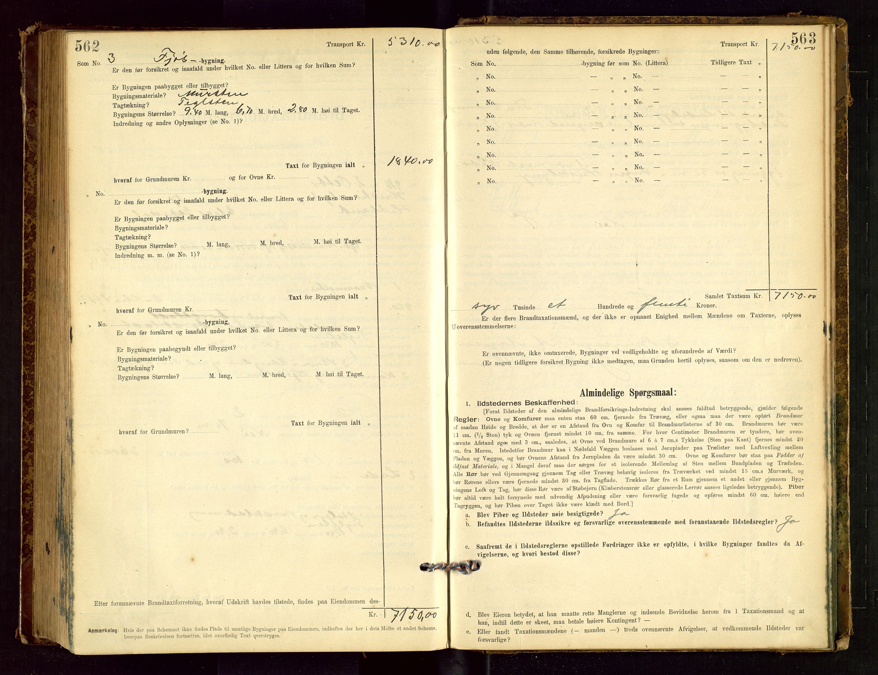 Hetland lensmannskontor, AV/SAST-A-100101/Gob/L0001: "Brandtaxationsprotokol", 1895-1918, s. 562-563