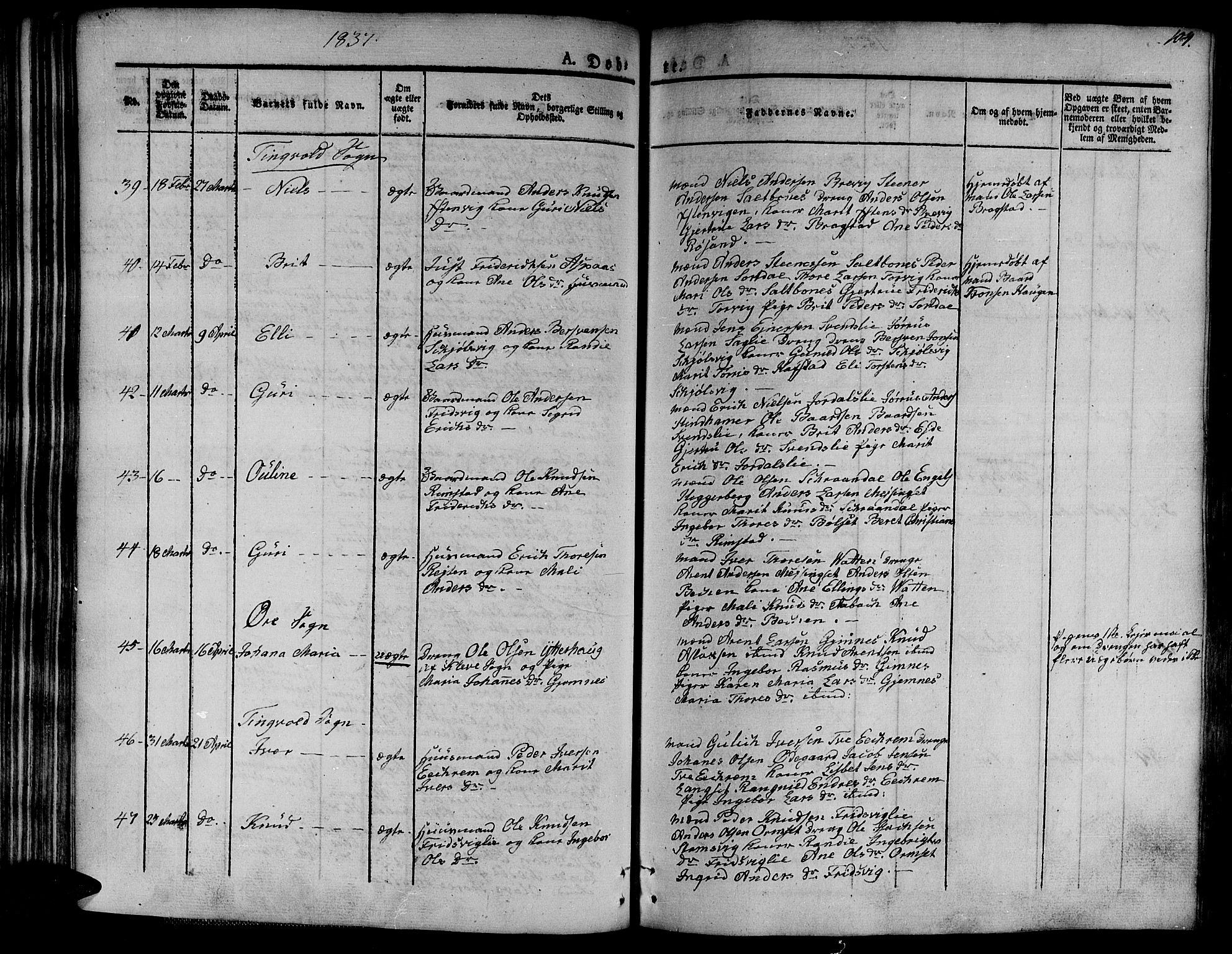 Ministerialprotokoller, klokkerbøker og fødselsregistre - Møre og Romsdal, AV/SAT-A-1454/586/L0983: Ministerialbok nr. 586A09, 1829-1843, s. 104