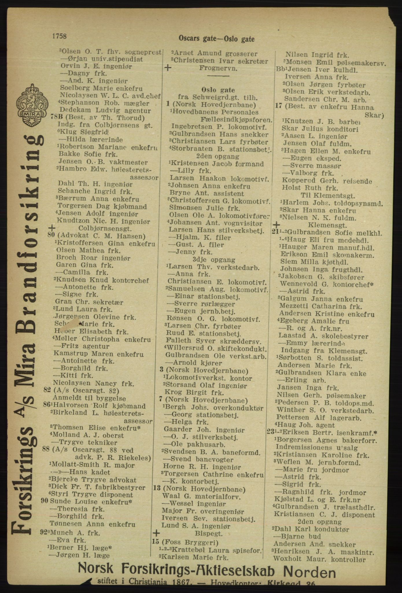 Kristiania/Oslo adressebok, PUBL/-, 1918, s. 1911