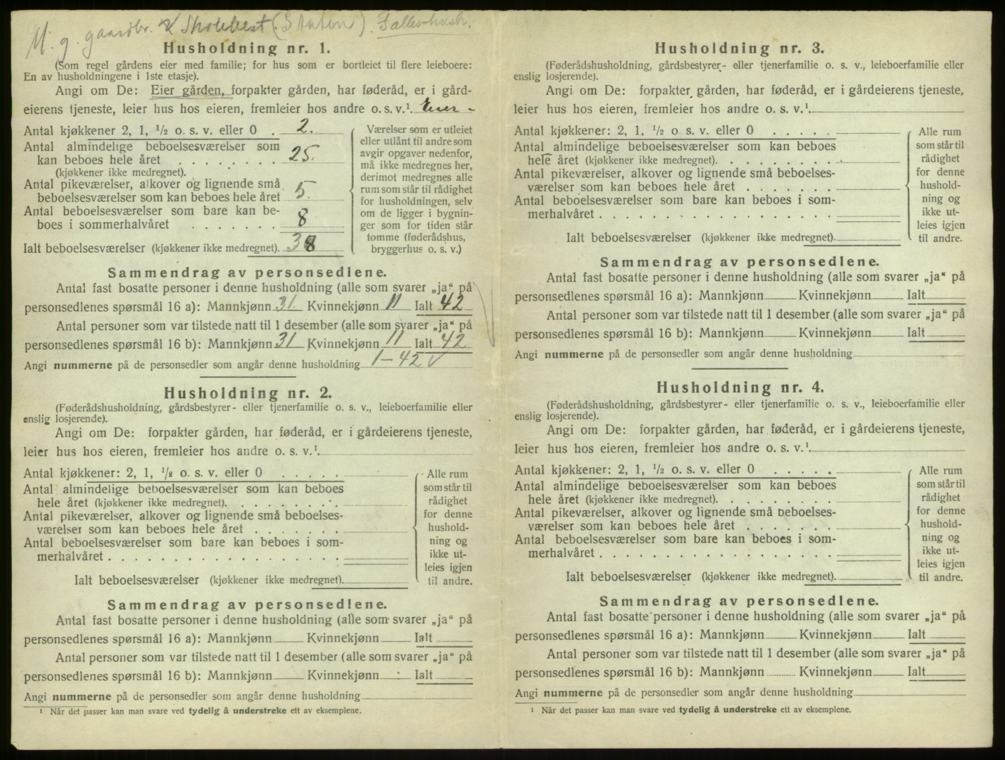 SAB, Folketelling 1920 for 1233 Ulvik herred, 1920, s. 38