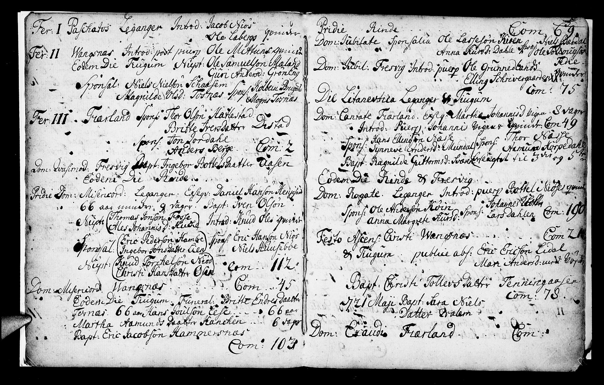 Leikanger sokneprestembete, SAB/A-81001: Ministerialbok nr. A 2, 1735-1756, s. 5