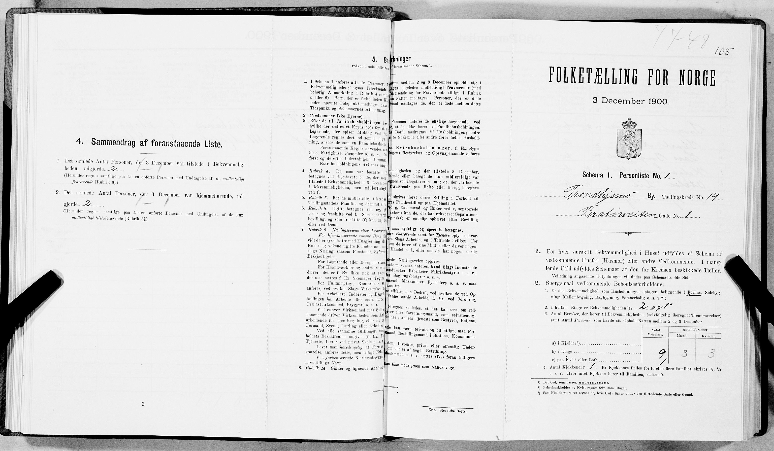 SAT, Folketelling 1900 for 1601 Trondheim kjøpstad, 1900, s. 3173