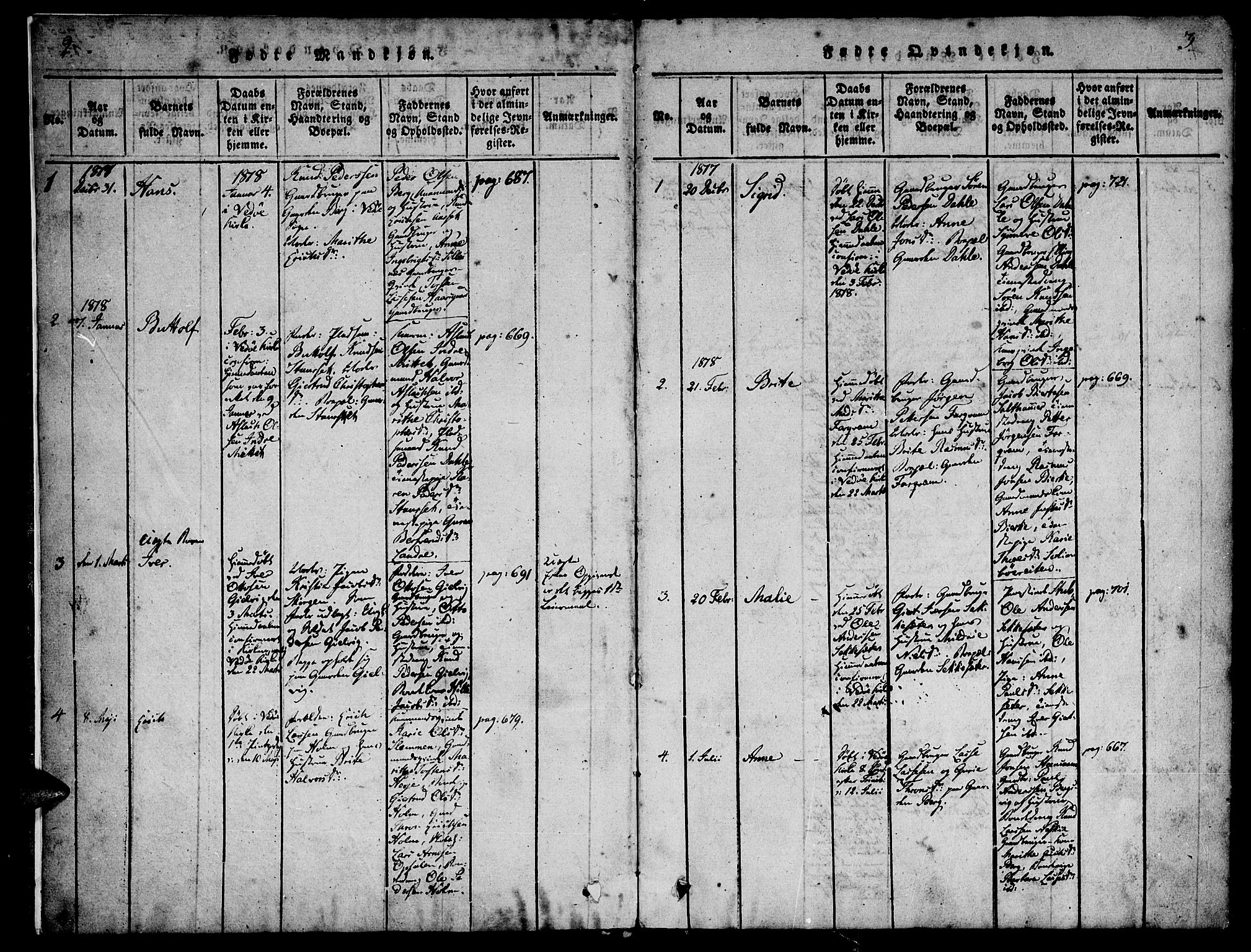 Ministerialprotokoller, klokkerbøker og fødselsregistre - Møre og Romsdal, AV/SAT-A-1454/547/L0602: Ministerialbok nr. 547A04, 1818-1845, s. 2-3