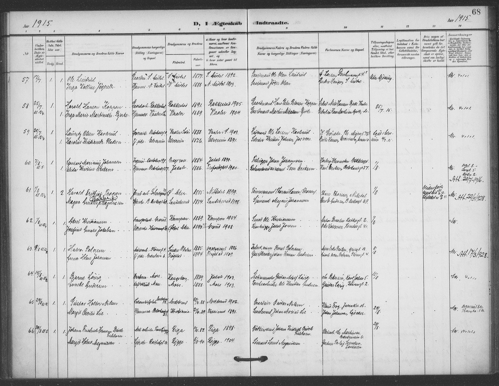 Jakob prestekontor Kirkebøker, AV/SAO-A-10850/F/Fa/L0010: Ministerialbok nr. 10, 1908-1922, s. 68