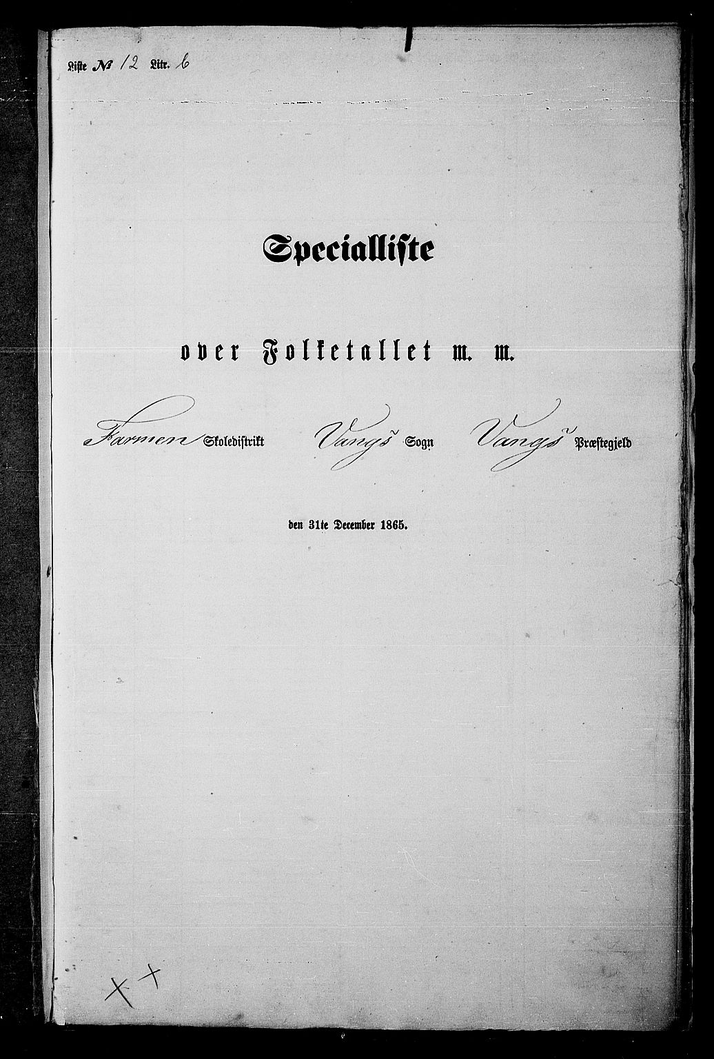 RA, Folketelling 1865 for 0414L Vang prestegjeld, Vang sokn og Furnes sokn, 1865, s. 320