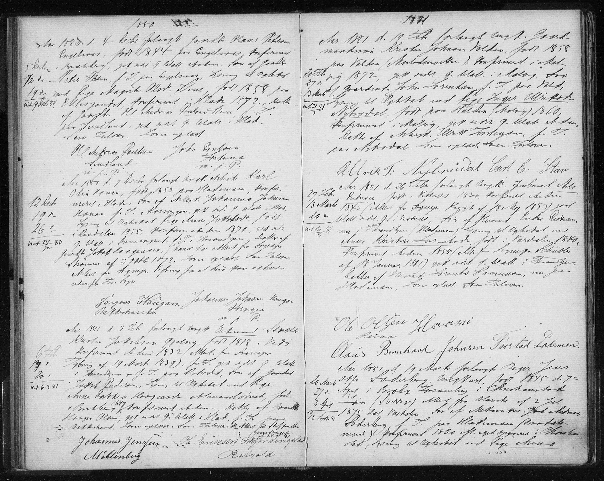 Ministerialprotokoller, klokkerbøker og fødselsregistre - Sør-Trøndelag, AV/SAT-A-1456/606/L0299: Lysningsprotokoll nr. 606A14, 1873-1889