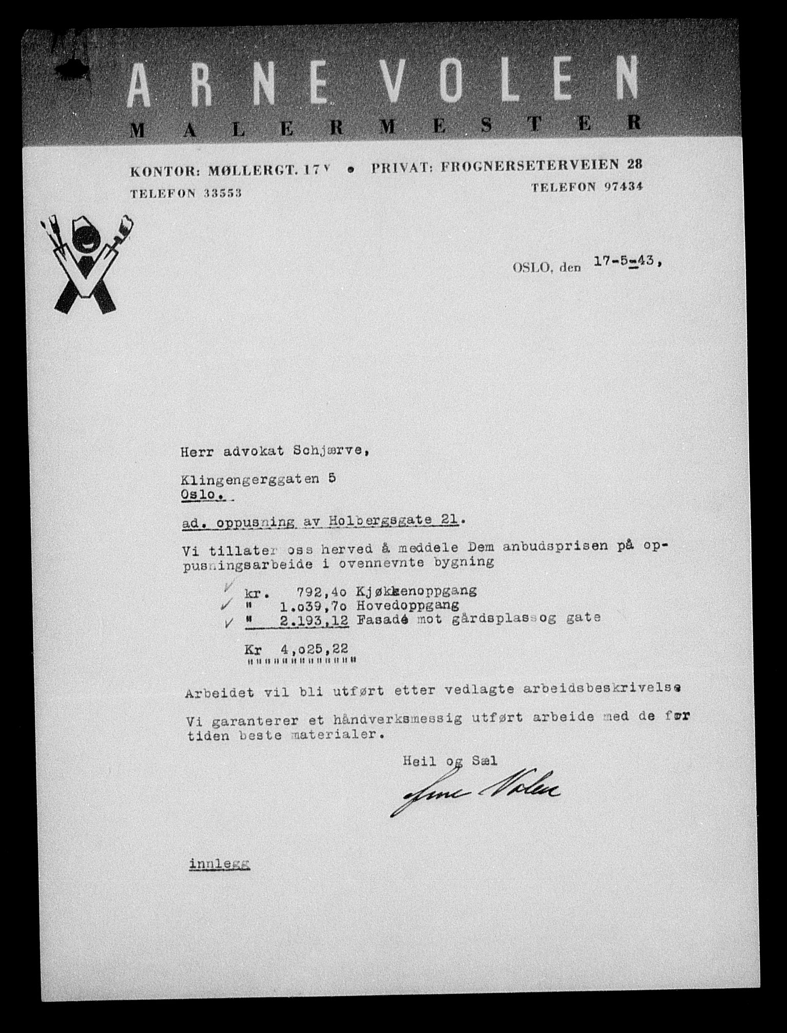 Justisdepartementet, Tilbakeføringskontoret for inndratte formuer, AV/RA-S-1564/H/Hc/Hcc/L0944: --, 1945-1947, s. 336