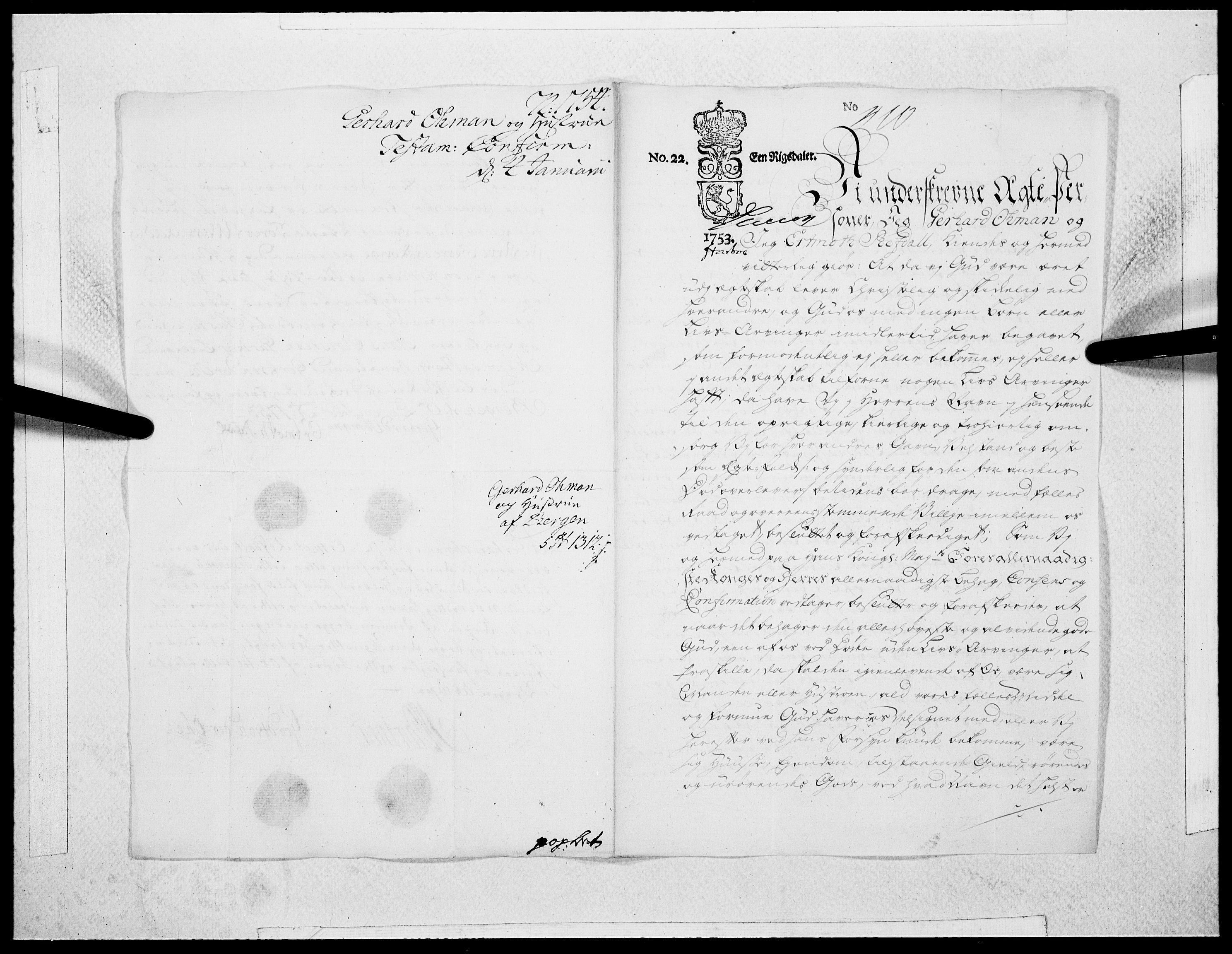 Danske Kanselli 1572-1799, AV/RA-EA-3023/F/Fc/Fcc/Fcca/L0166: Norske innlegg 1572-1799, 1754, s. 20