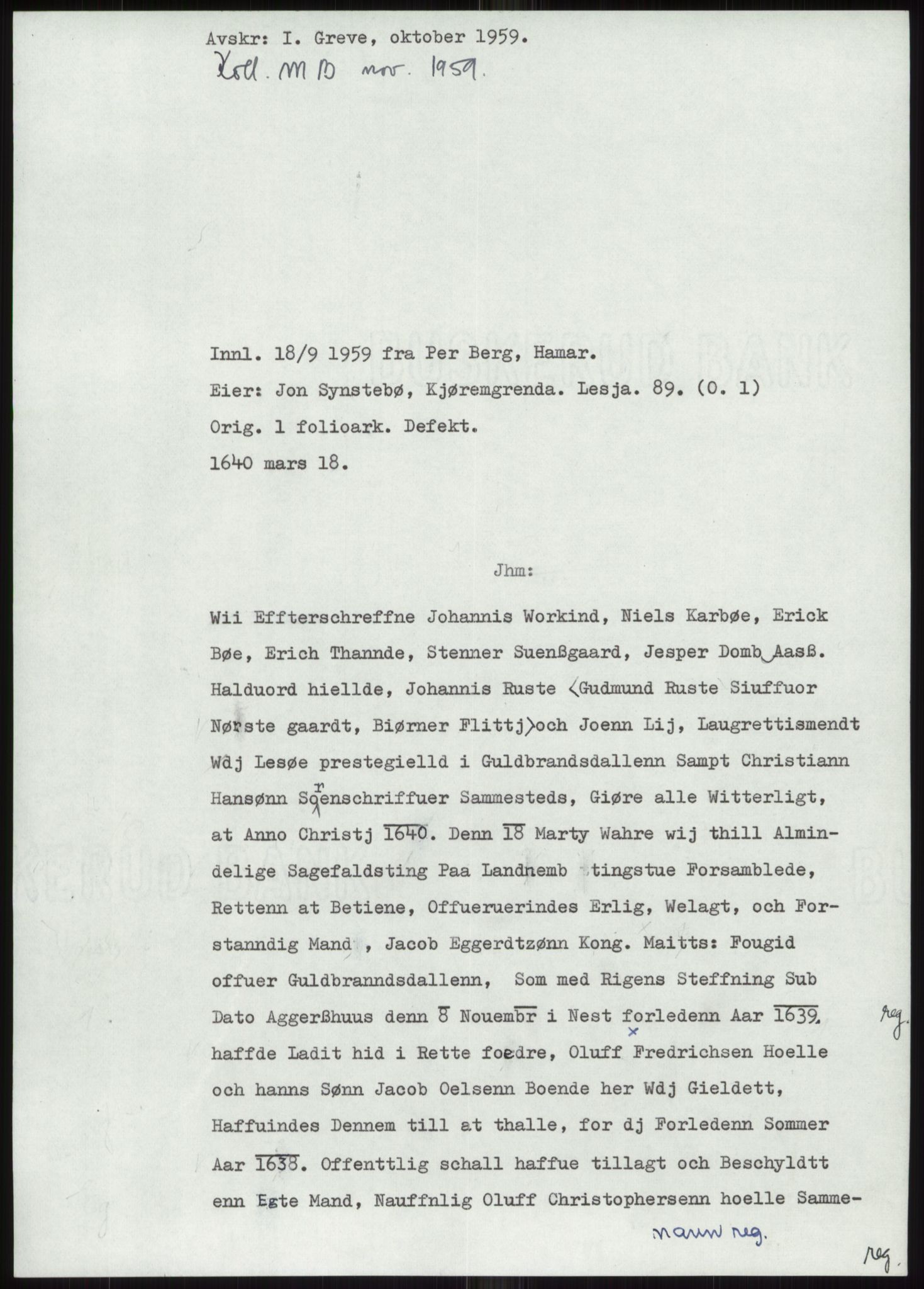 Samlinger til kildeutgivelse, Diplomavskriftsamlingen, RA/EA-4053/H/Ha, s. 157