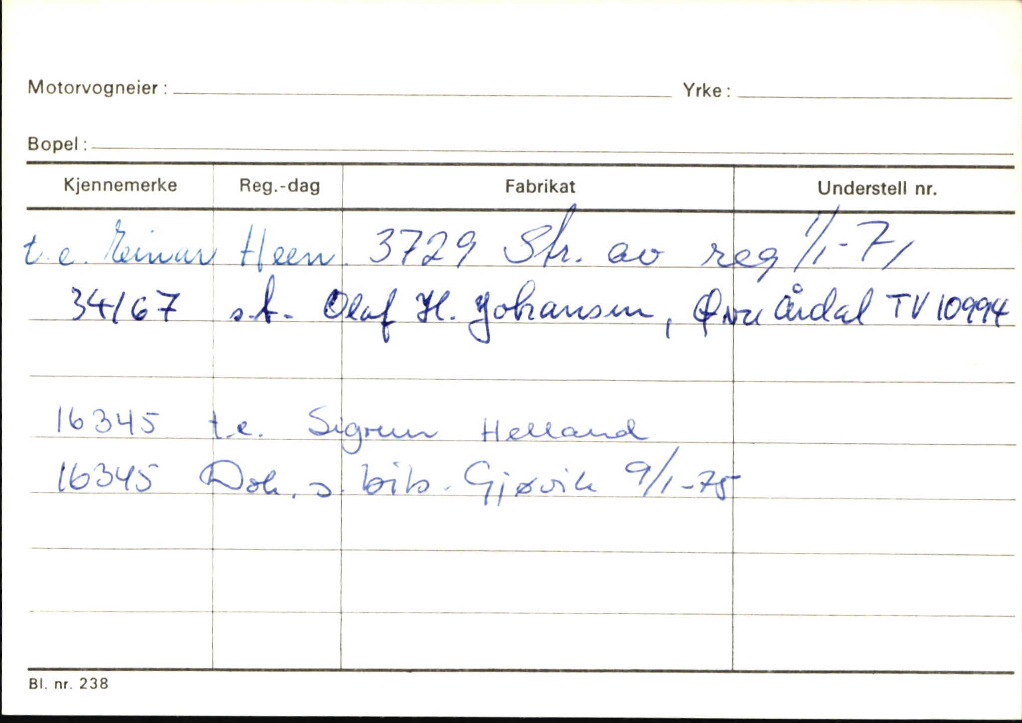 Statens vegvesen, Sogn og Fjordane vegkontor, AV/SAB-A-5301/4/F/L0146: Registerkort Årdal R-Å samt diverse kort, 1945-1975, s. 960