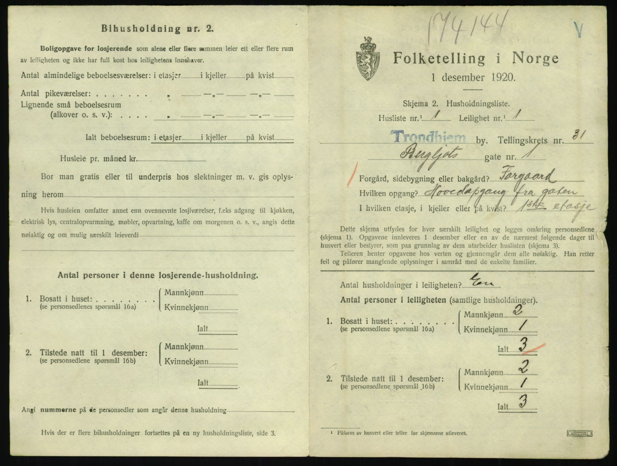 SAT, Folketelling 1920 for 1601 Trondheim kjøpstad, 1920, s. 17416