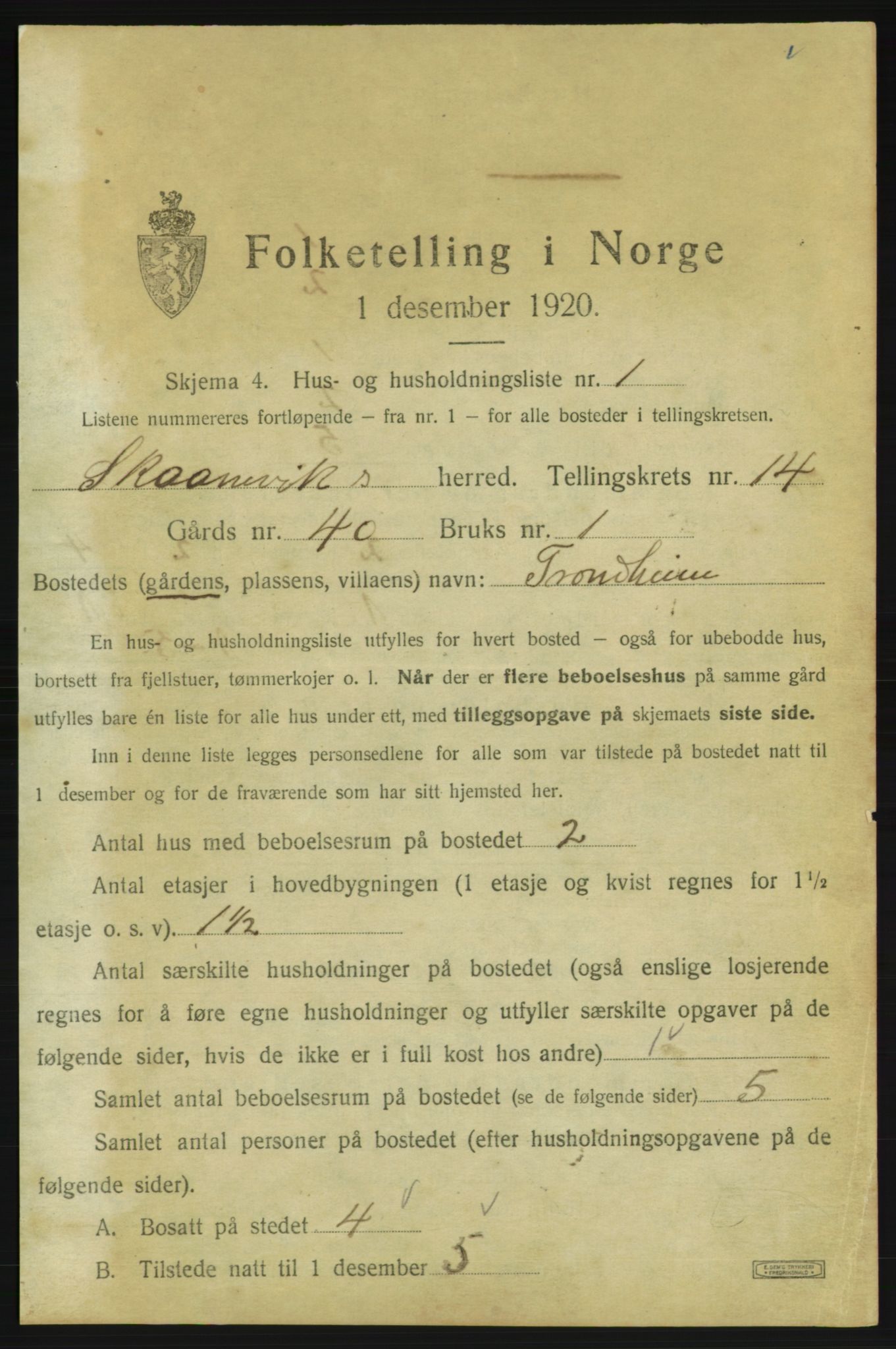 SAB, Folketelling 1920 for 1212 Skånevik herred, 1920, s. 1482