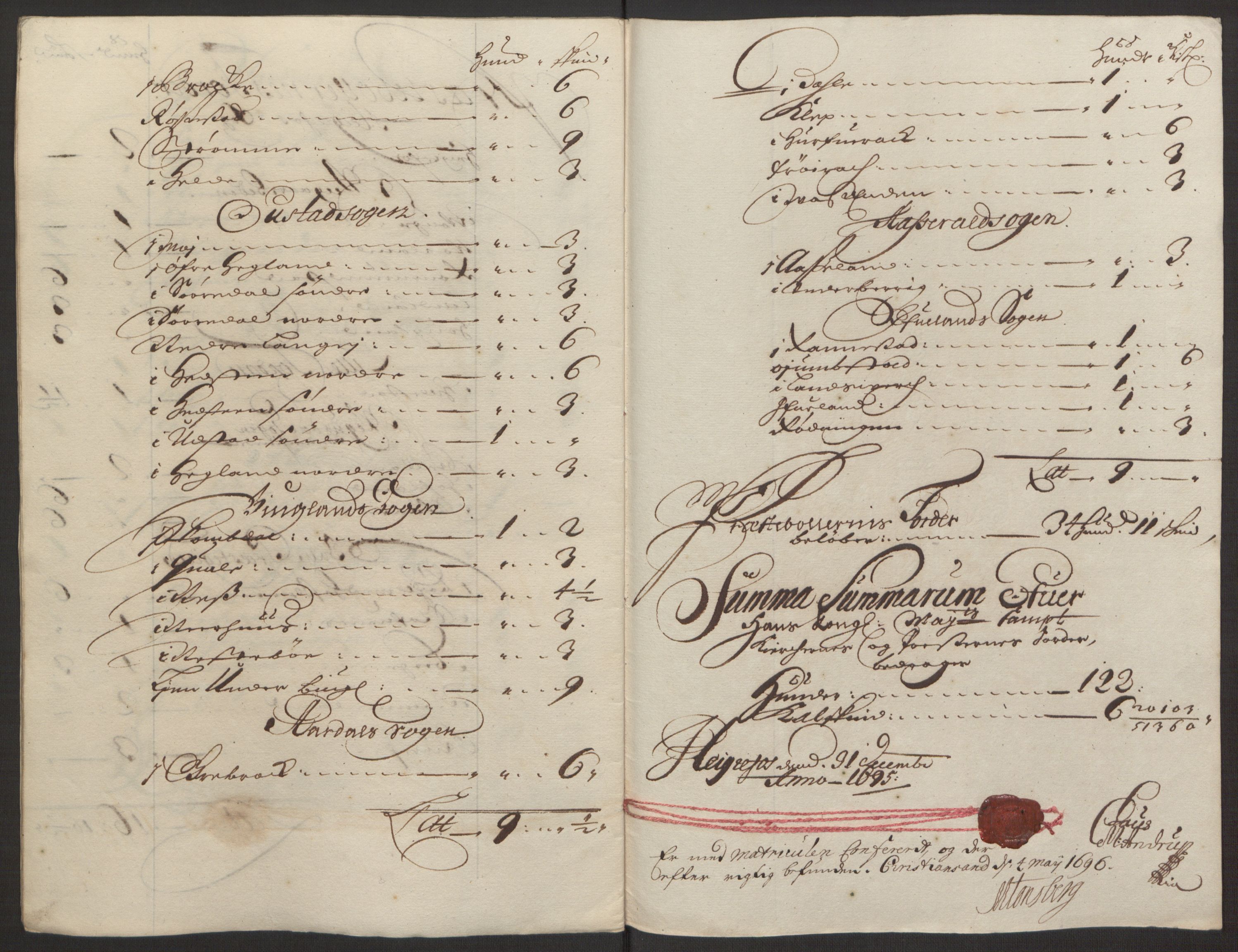 Rentekammeret inntil 1814, Reviderte regnskaper, Fogderegnskap, RA/EA-4092/R40/L2444: Fogderegnskap Råbyggelag, 1693-1696, s. 221