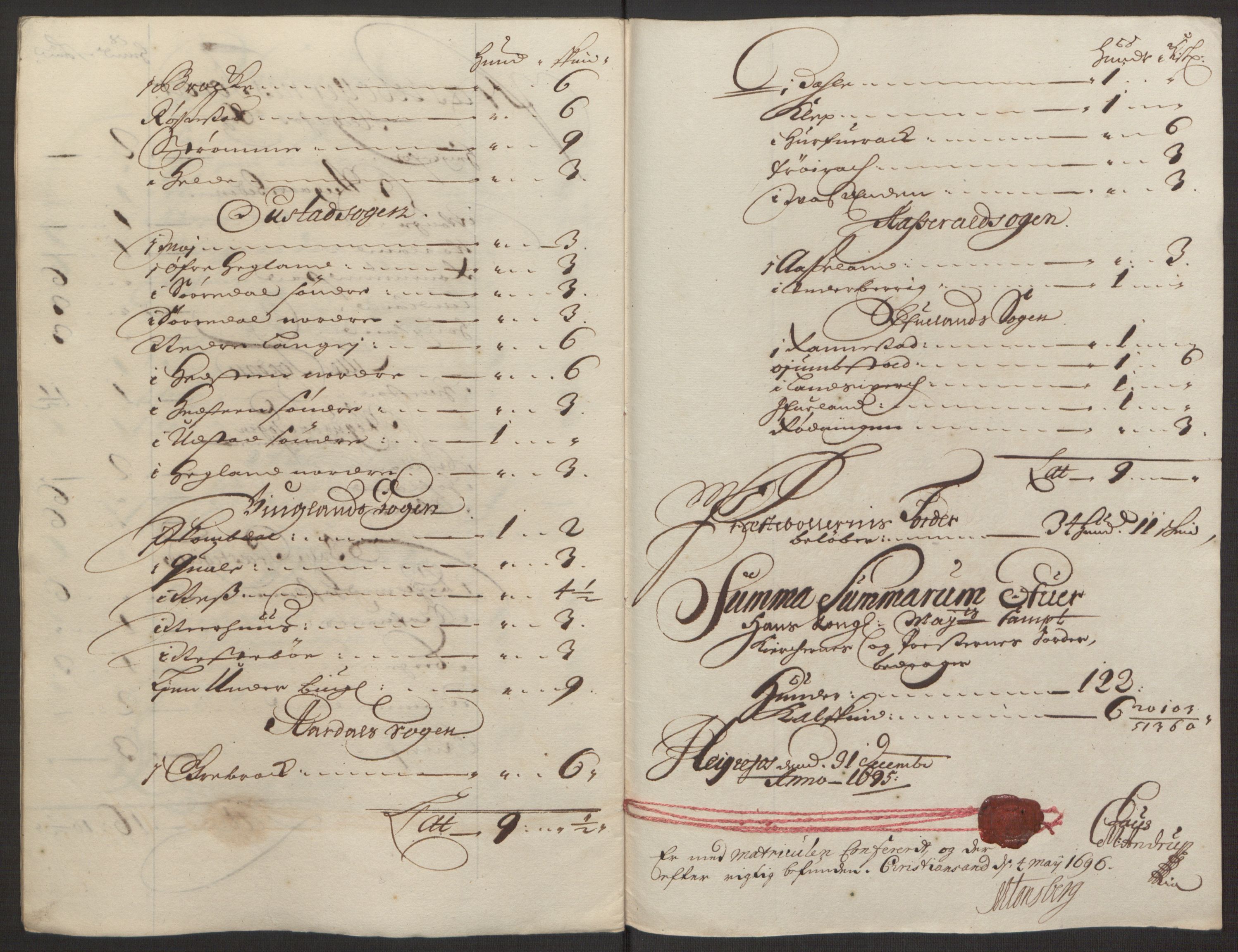 Rentekammeret inntil 1814, Reviderte regnskaper, Fogderegnskap, AV/RA-EA-4092/R40/L2444: Fogderegnskap Råbyggelag, 1693-1696, s. 221