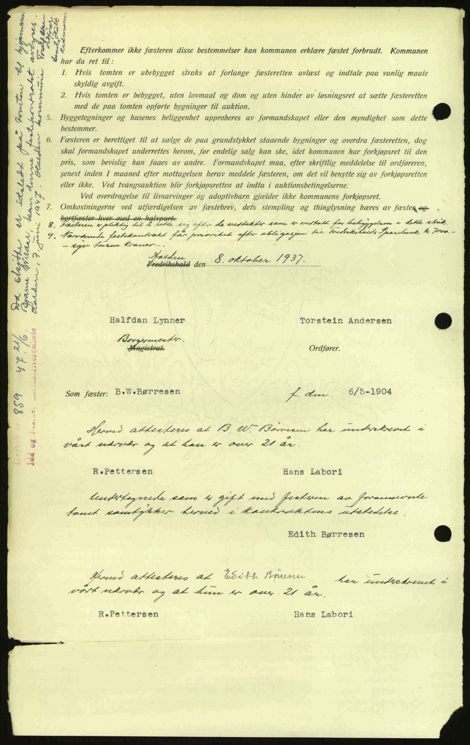 Idd og Marker sorenskriveri, AV/SAO-A-10283/G/Gb/Gbb/L0002: Pantebok nr. A2, 1937-1938, Dagboknr: 1058/1937