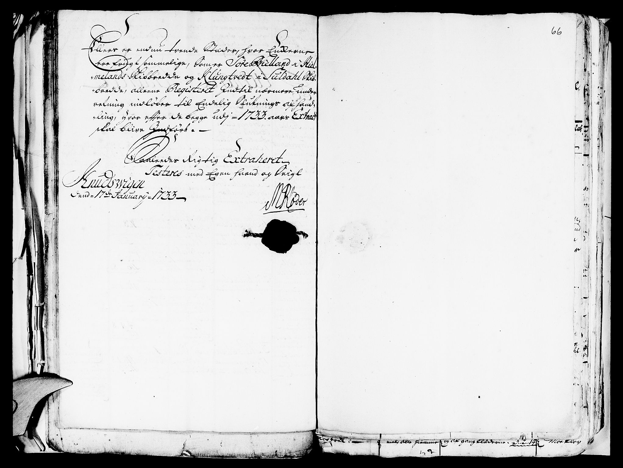 Ryfylke tingrett, SAST/A-100055/001/IV/IVD/L0009/0003: Skiftedesignasjon Hemnes / Ekstrakter av avholdte skifter 1740-1754. Register i egen bok, 1731-1766, s. 65b-66a
