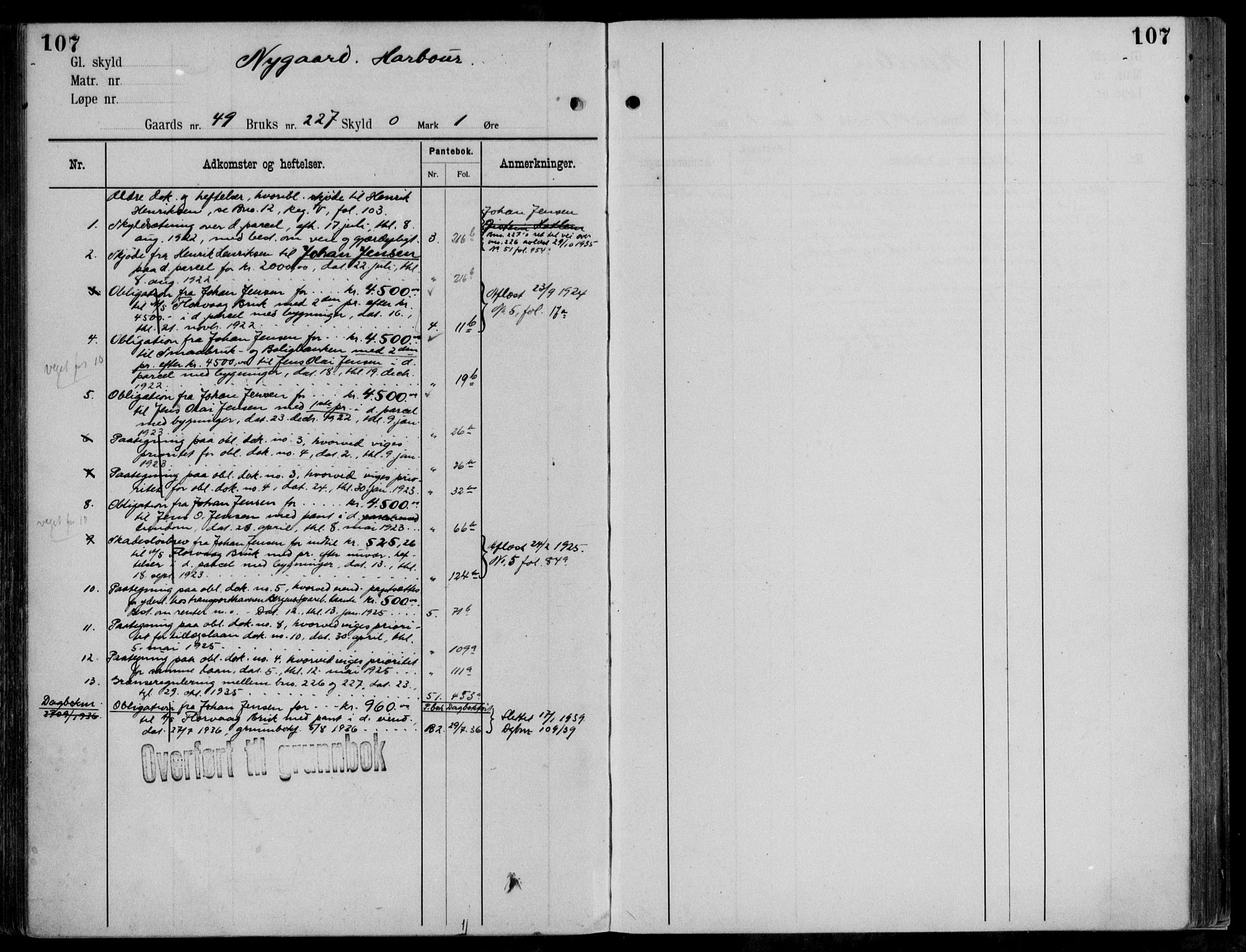 Midhordland sorenskriveri, AV/SAB-A-3001/1/G/Ga/Gab/L0111: Panteregister nr. II.A.b.111, s. 107