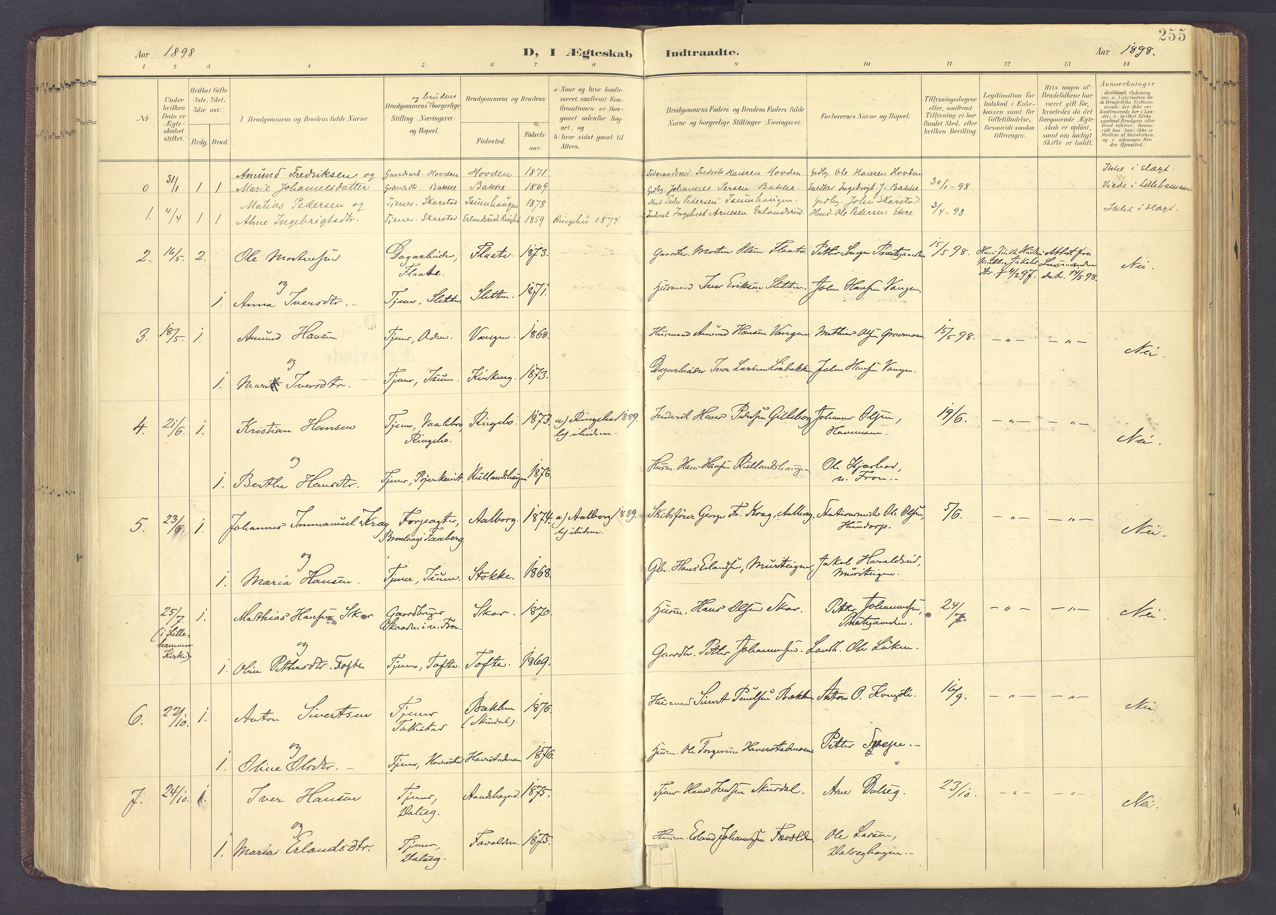 Sør-Fron prestekontor, AV/SAH-PREST-010/H/Ha/Haa/L0004: Ministerialbok nr. 4, 1898-1919, s. 255