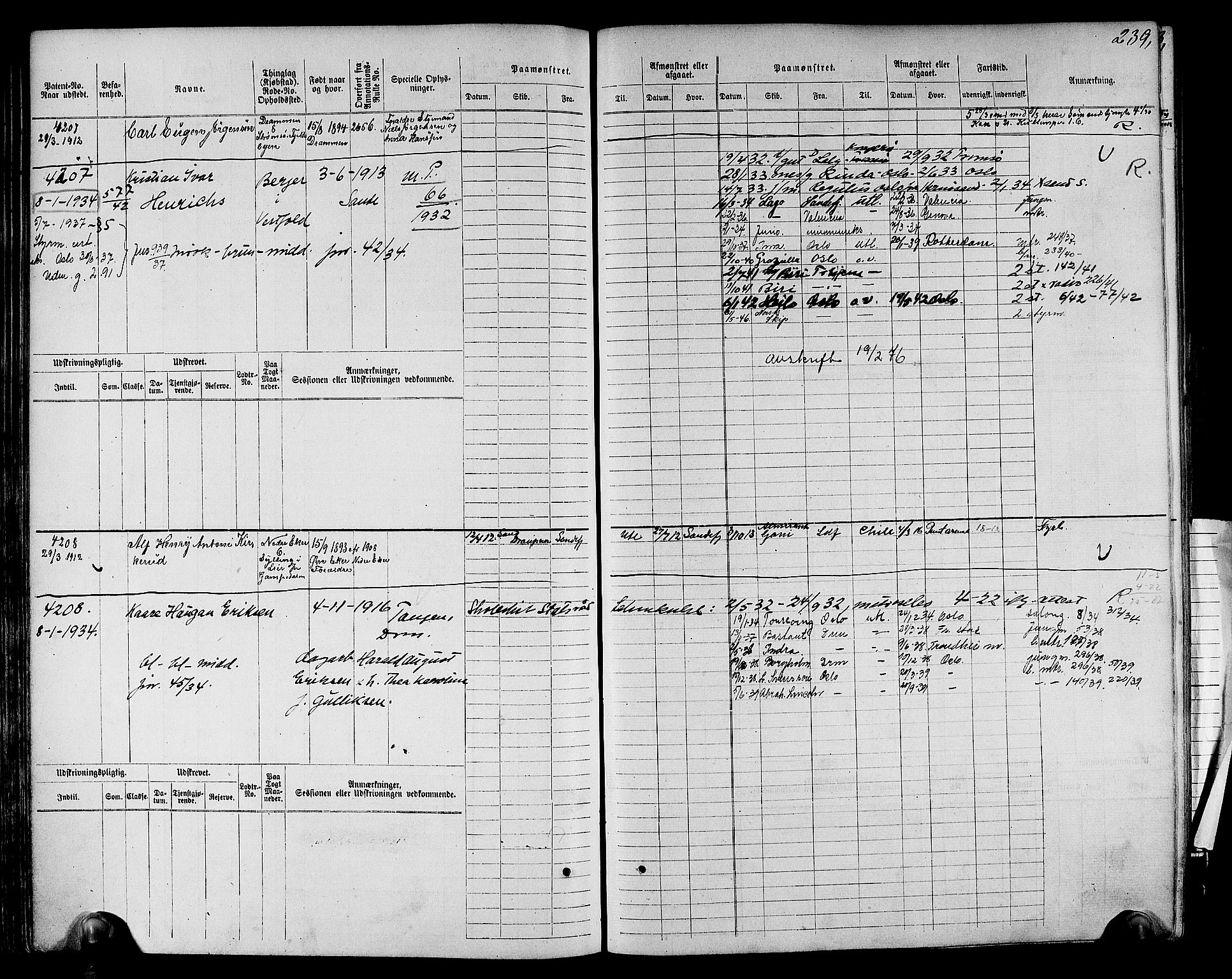 Drammen innrulleringsdistrikt, SAKO/A-781/F/Fc/L0005: Hovedrulle, 1911, s. 98