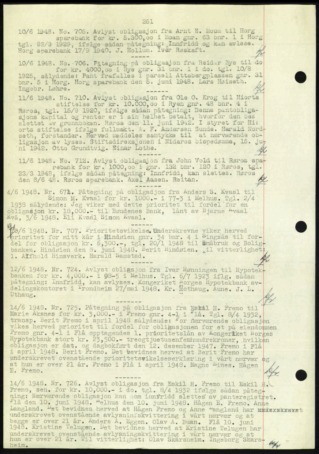 Gauldal sorenskriveri, SAT/A-0014/1/2/2C: Pantebok nr. A6, 1948-1948, Dagboknr: 705/1948