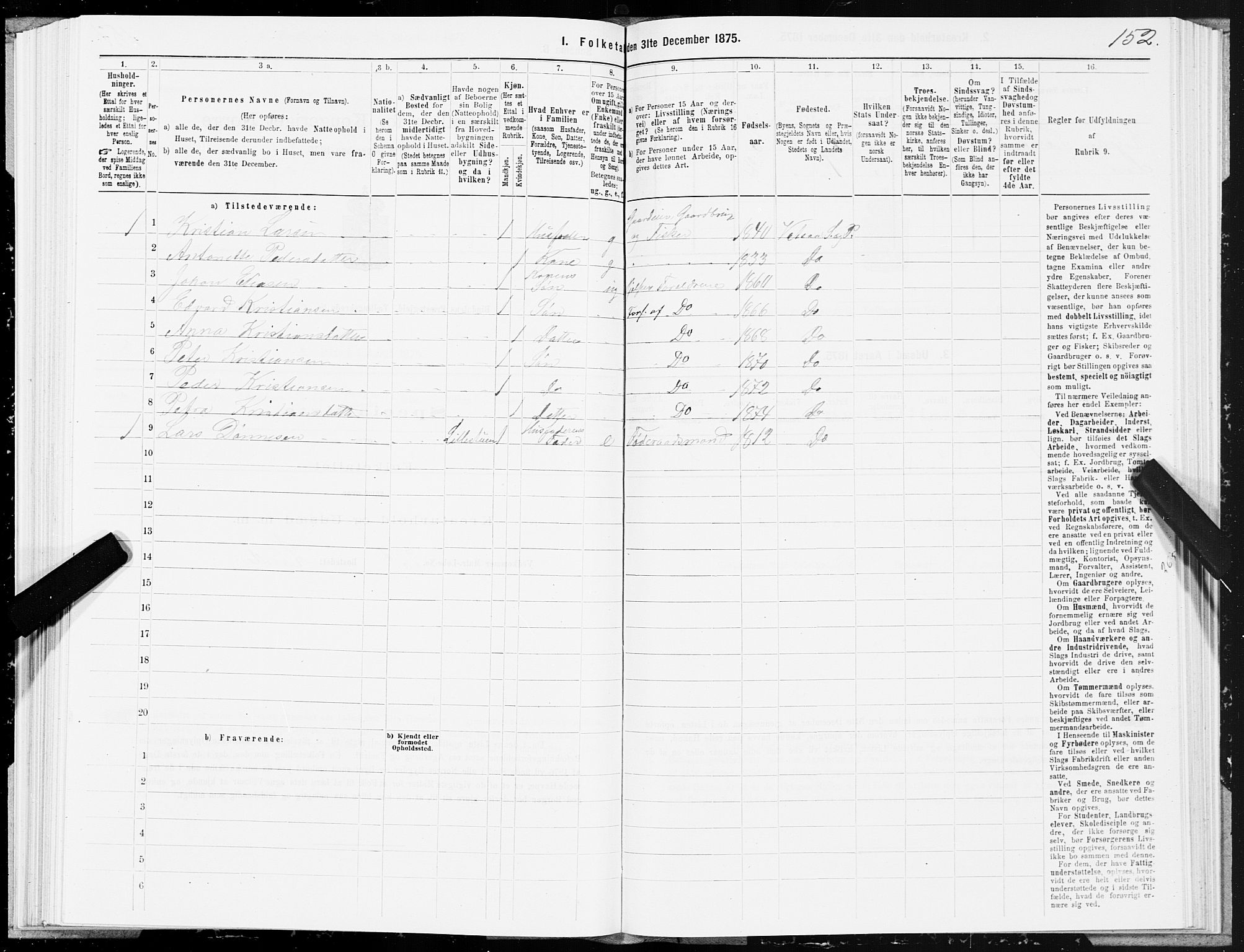 SAT, Folketelling 1875 for 1811P Bindal prestegjeld, 1875, s. 2152