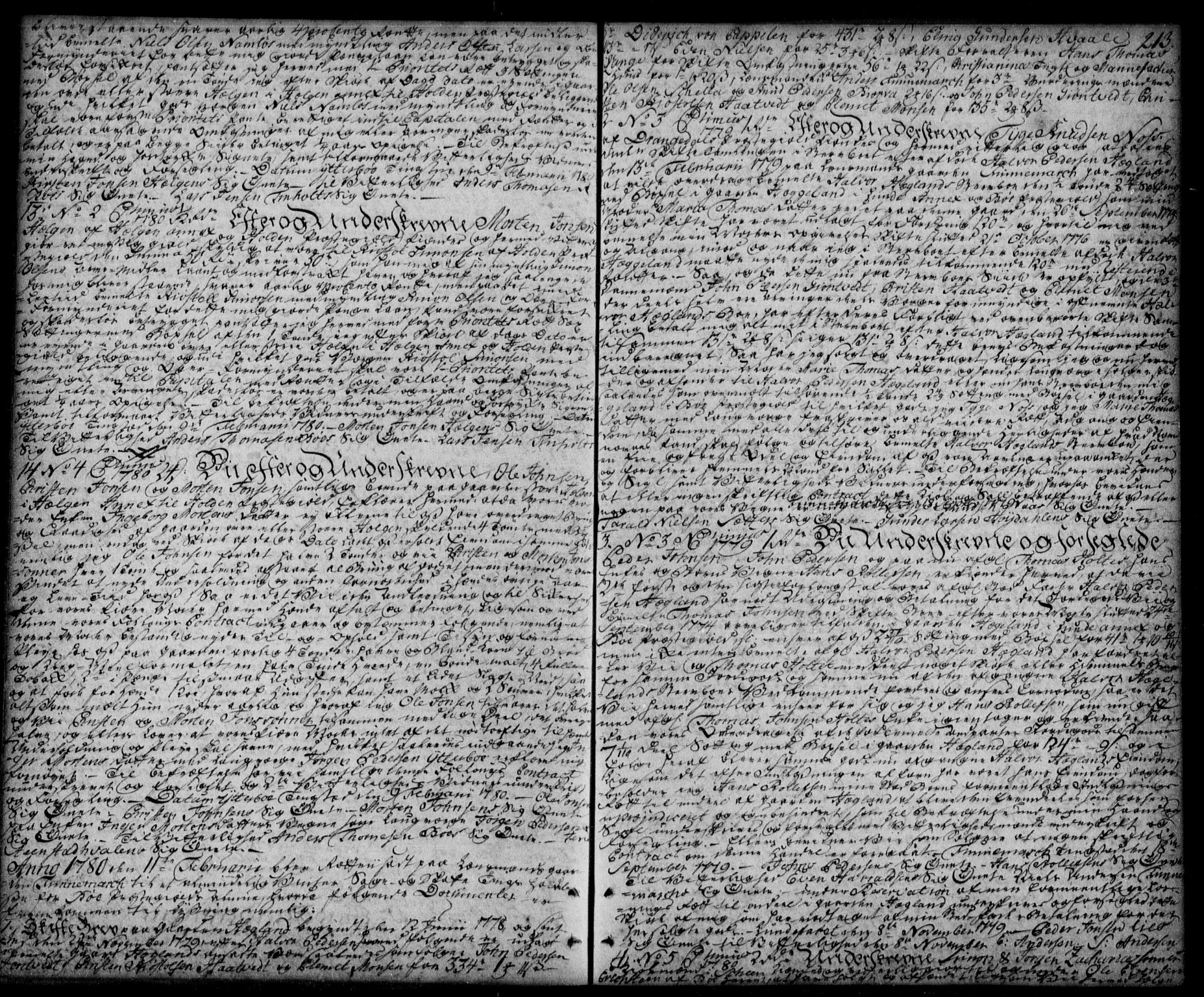 Nedre Telemark sorenskriveri, SAKO/A-135/G/Ga/Gaa/L0001l: Pantebok nr. L, 1775-1781, s. 213