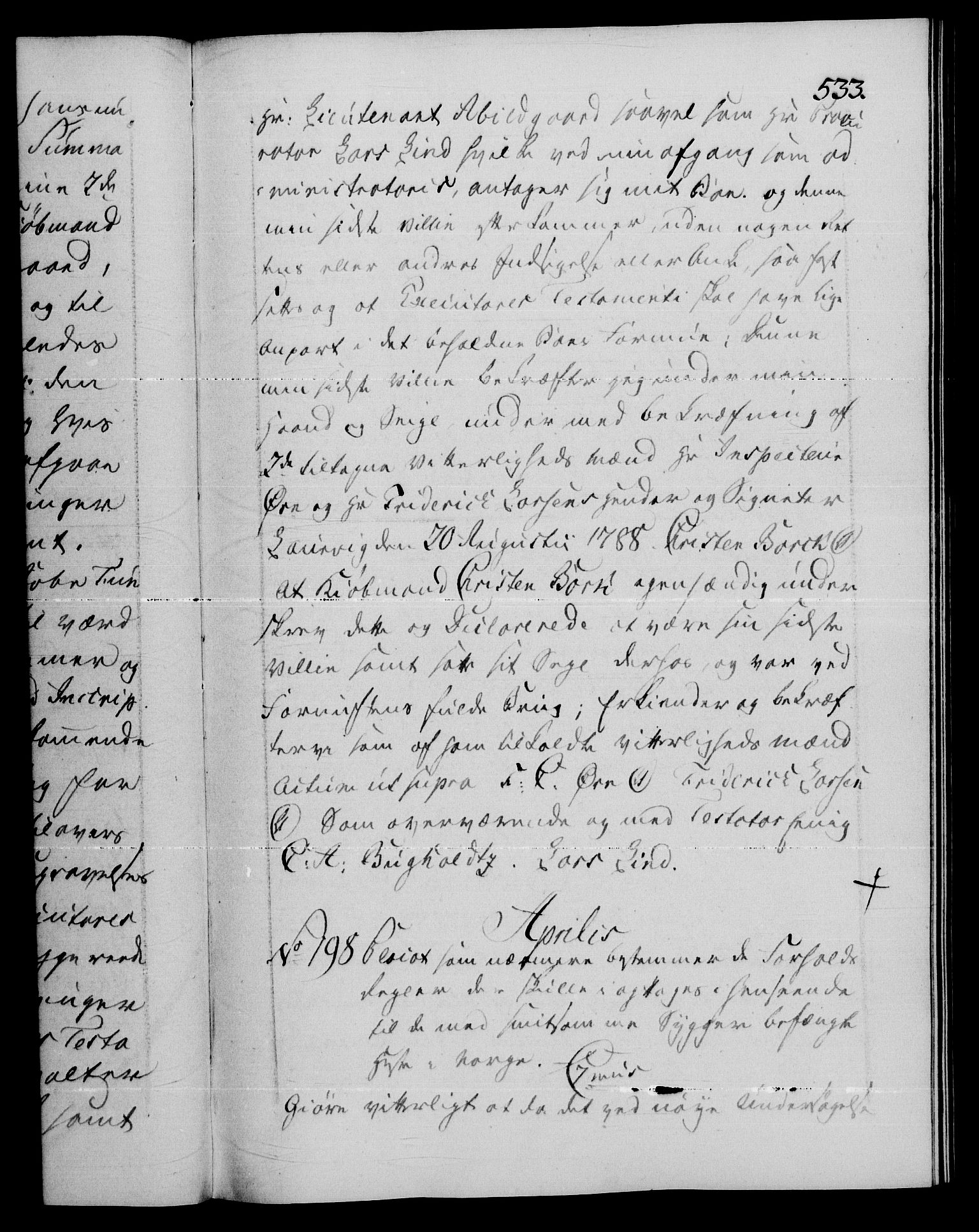Danske Kanselli 1572-1799, RA/EA-3023/F/Fc/Fca/Fcaa/L0052: Norske registre, 1788-1789, s. 533a