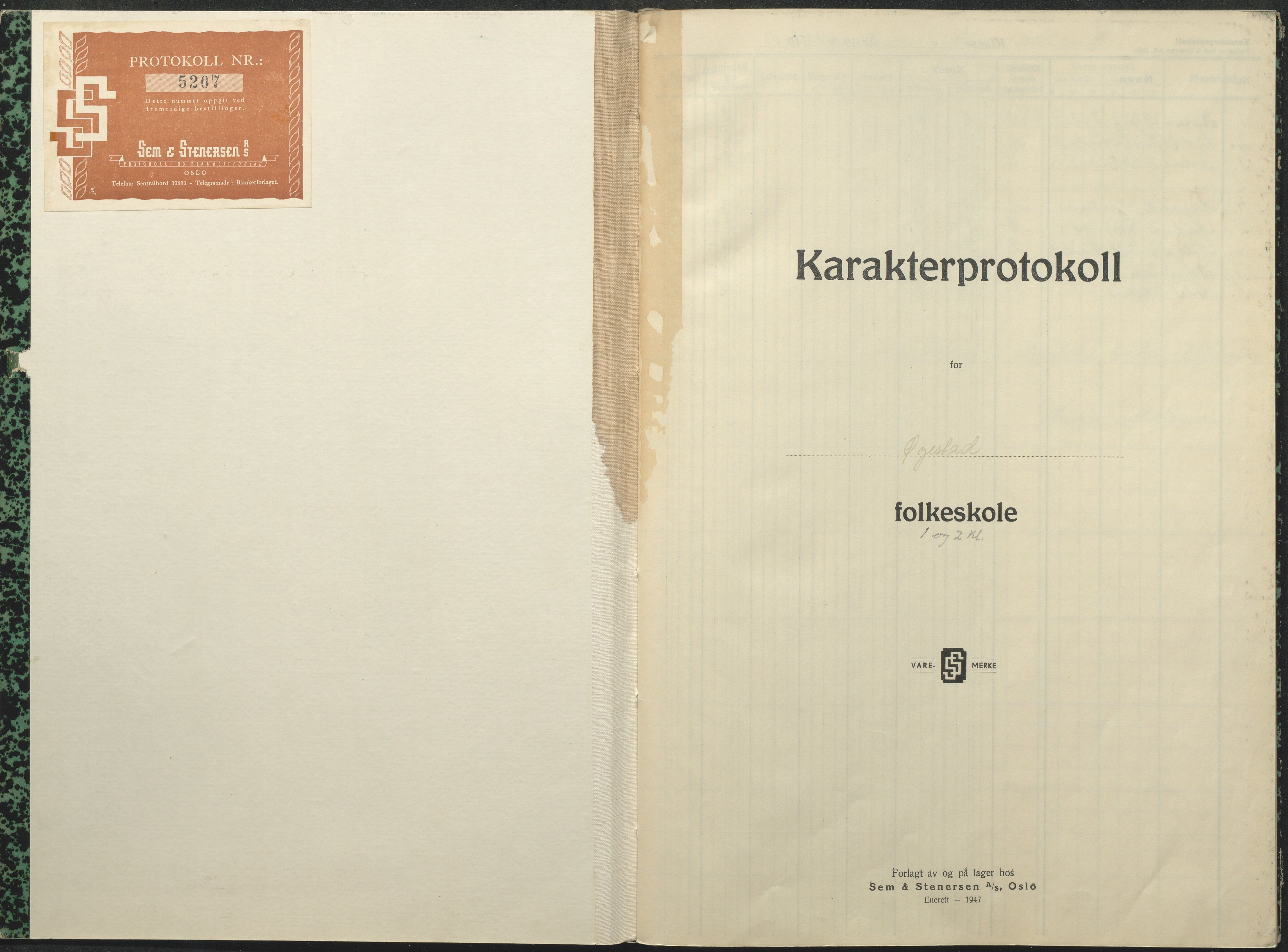 Øyestad kommune frem til 1979, AAKS/KA0920-PK/06/06F/L0017: Karakterprotokoll, 1949-1964