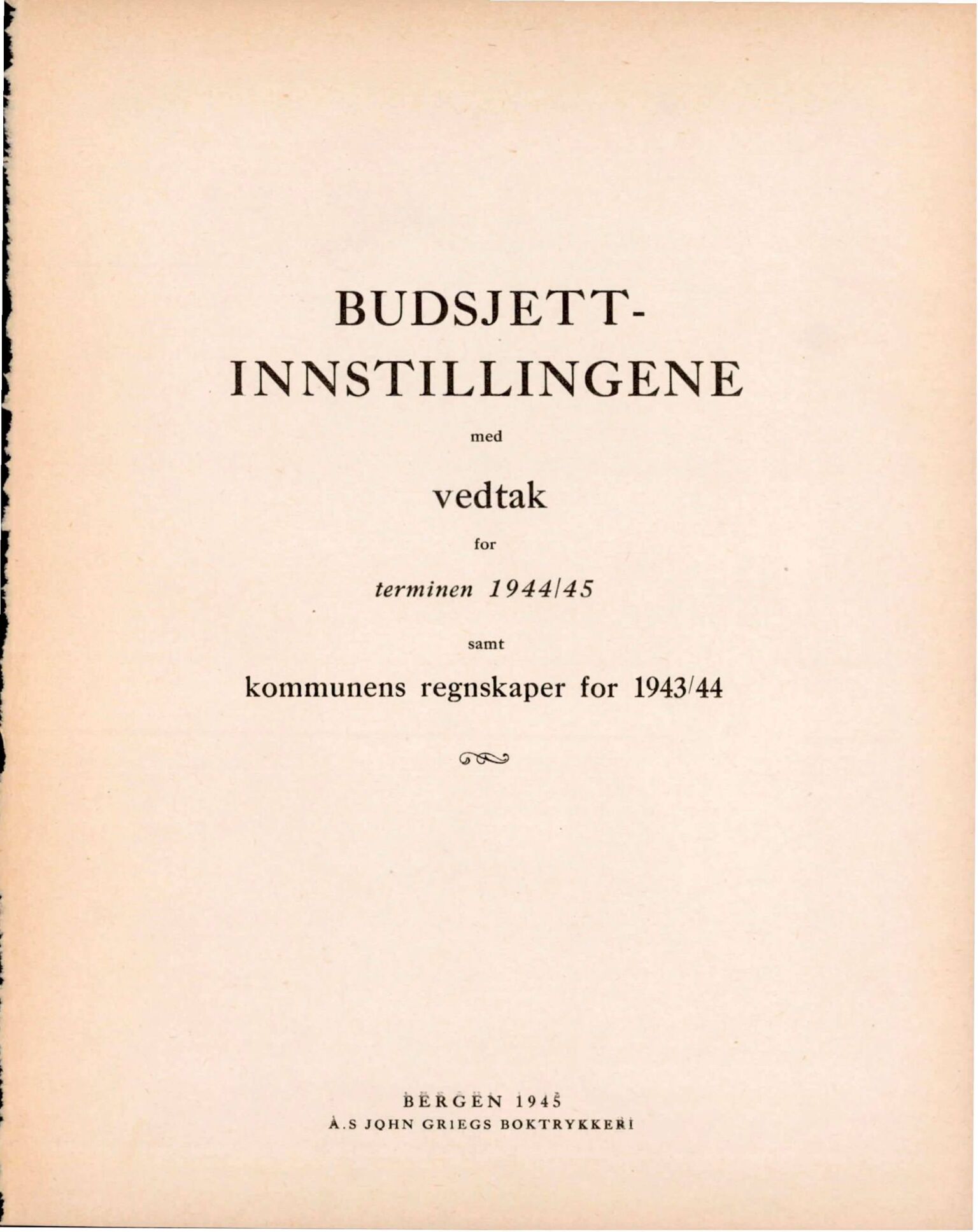 Bergen kommune. Formannskapet, BBA/A-0003/Ad/L0149: Bergens Kommuneforhandlinger, bind II, 1944