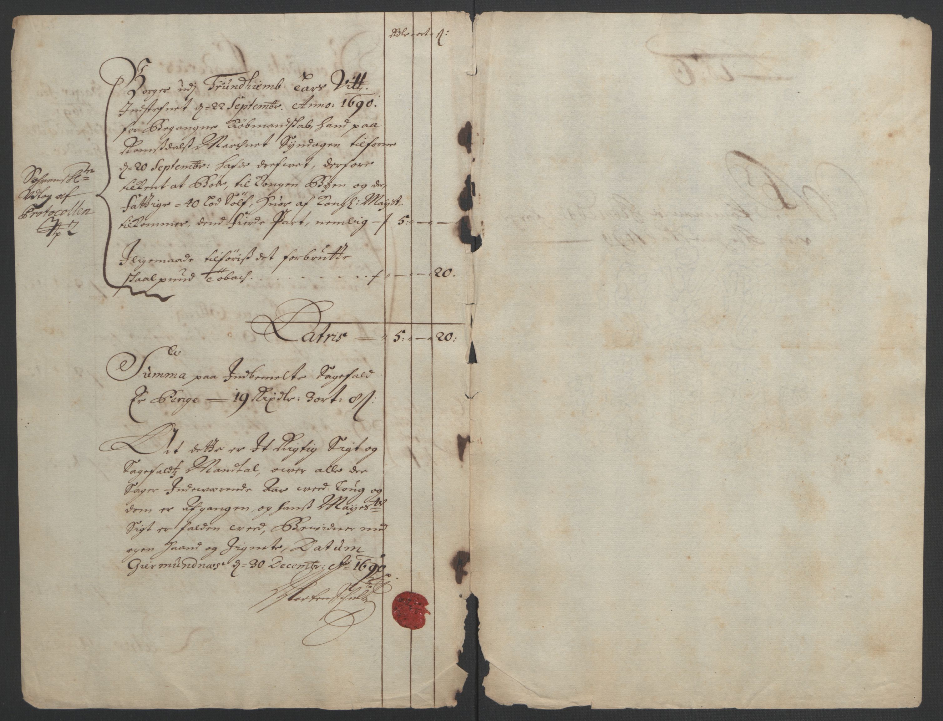 Rentekammeret inntil 1814, Reviderte regnskaper, Fogderegnskap, RA/EA-4092/R55/L3649: Fogderegnskap Romsdal, 1690-1691, s. 154