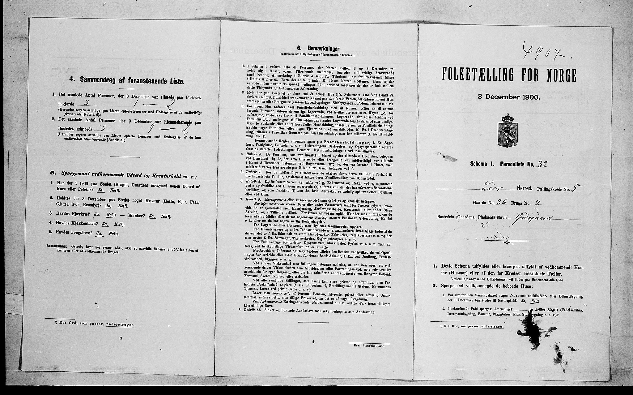 RA, Folketelling 1900 for 0626 Lier herred, 1900, s. 921