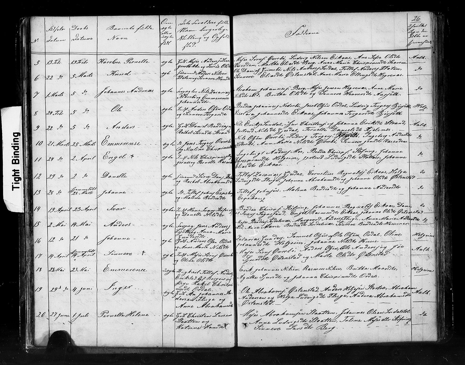Jølster sokneprestembete, AV/SAB-A-80701/H/Hab/Haba/L0001: Klokkerbok nr. A 1, 1853-1894, s. 26