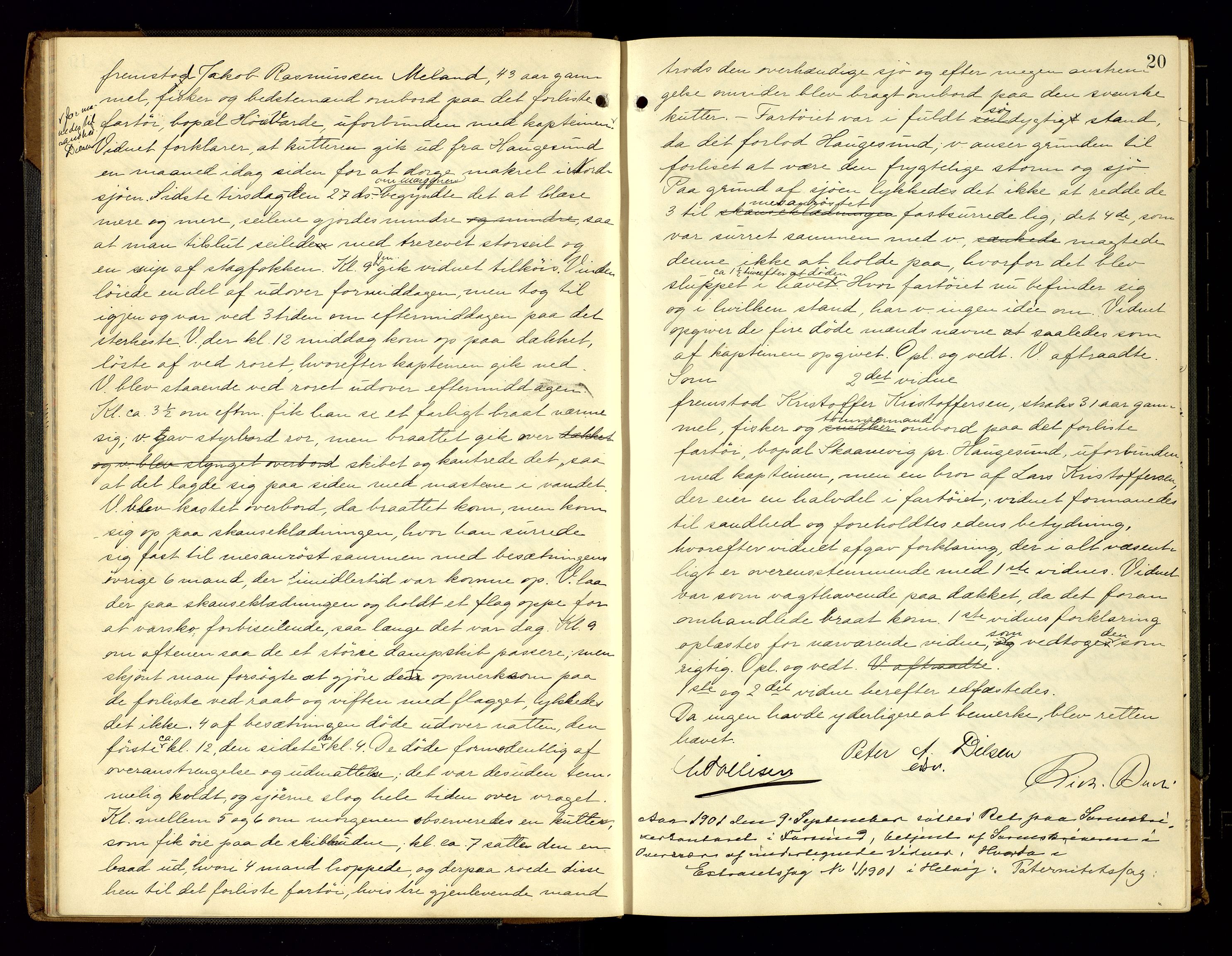 Lyngdal sorenskriveri, AV/SAK-1221-0004/F/Fb/L0093: Ekstrarettsprotokoll nr. 29, 1901-1904, s. 20