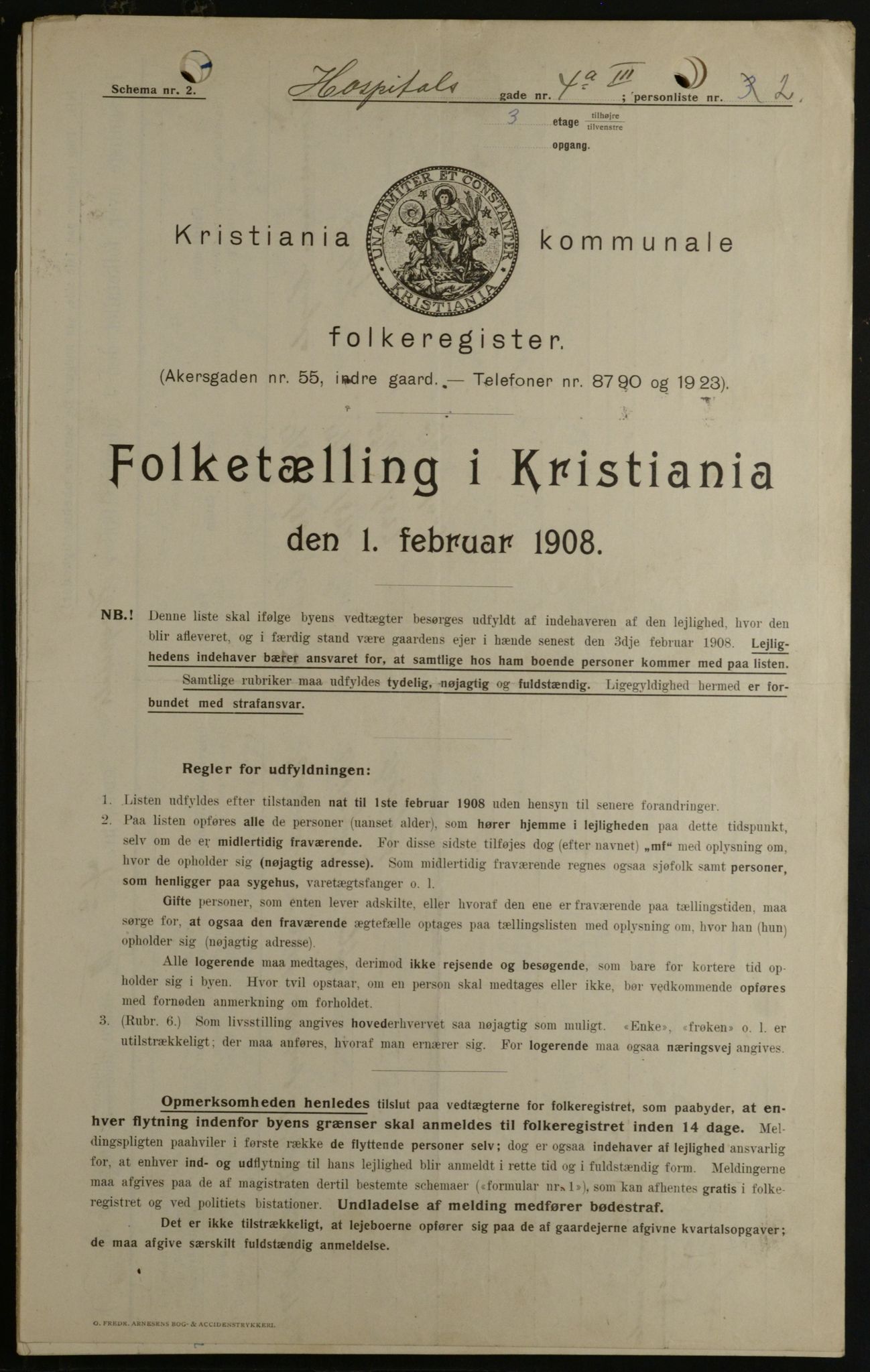 OBA, Kommunal folketelling 1.2.1908 for Kristiania kjøpstad, 1908, s. 37269