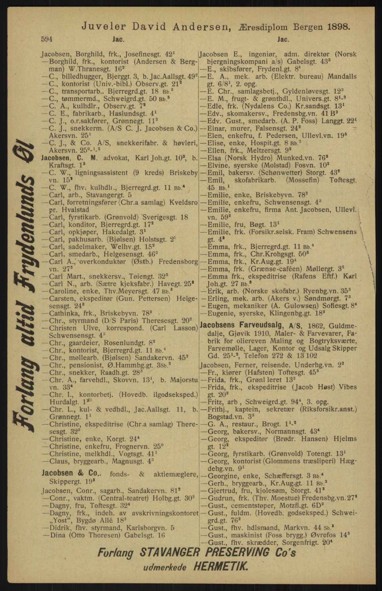 Kristiania/Oslo adressebok, PUBL/-, 1913, s. 606